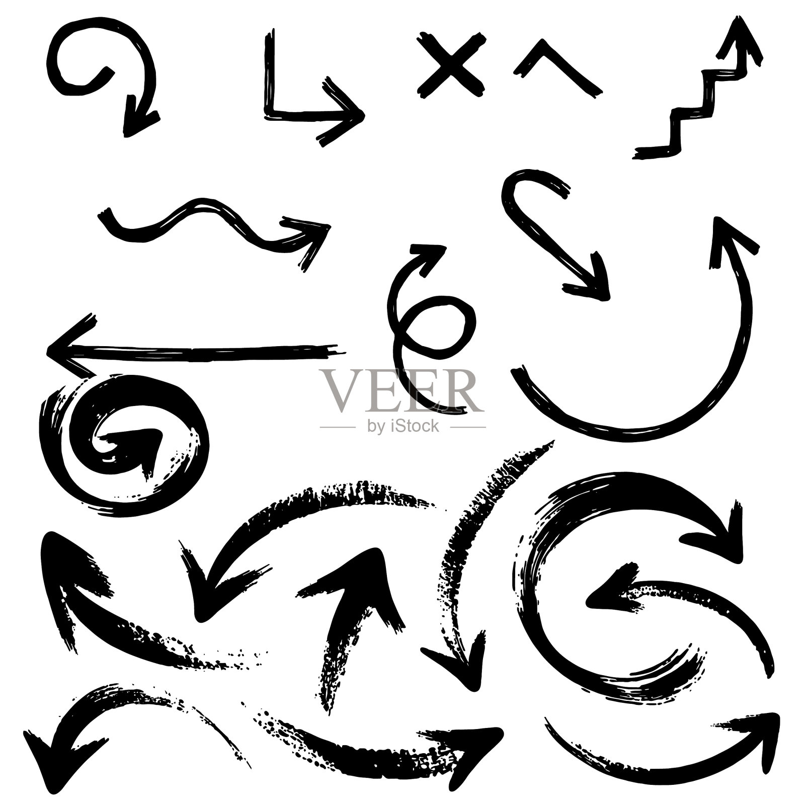 白色背景上的箭头集合设计元素图片