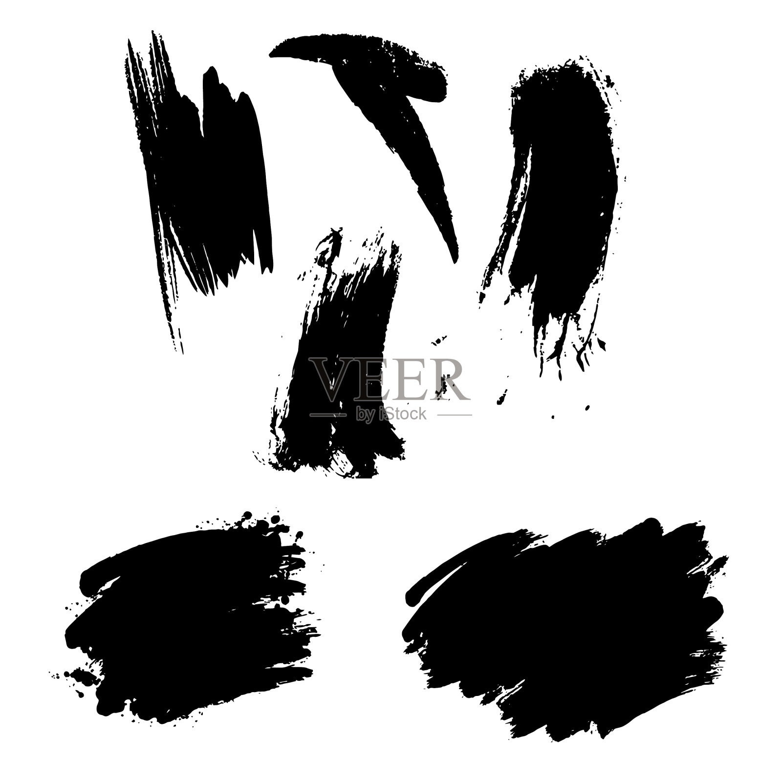 黑色品脱墨笔刷笔画纹理背景插画图片素材