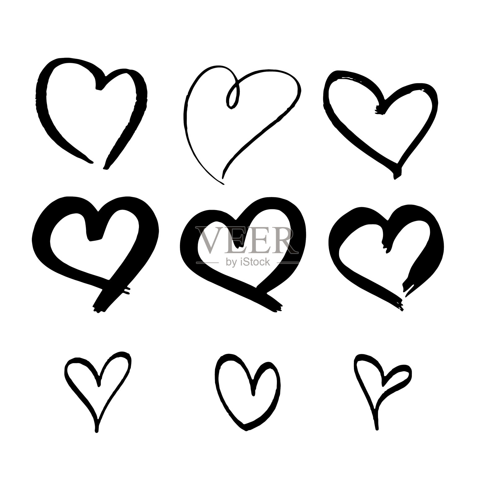 设置程式化的心图标素材