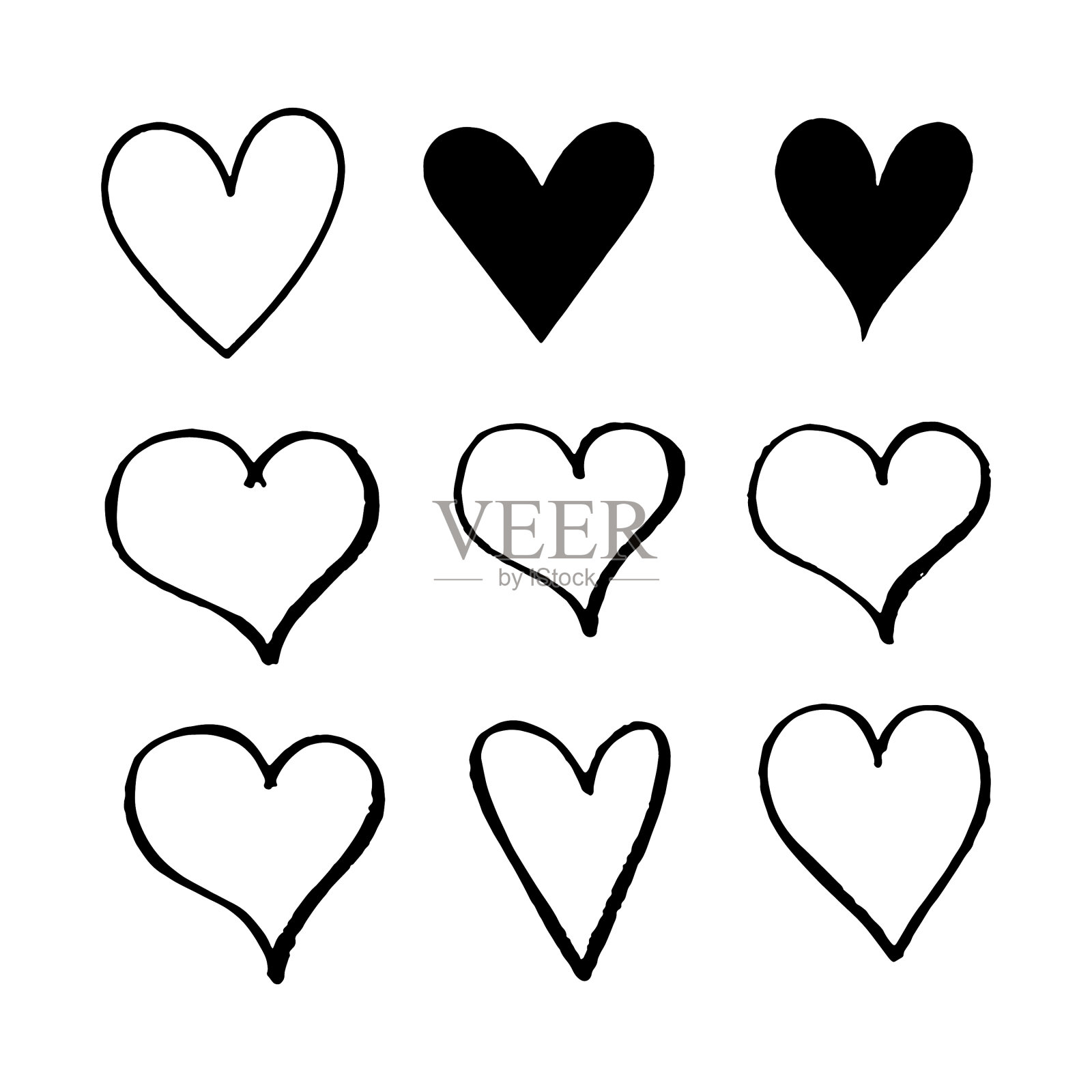 心设置不同的风格和形状图标素材