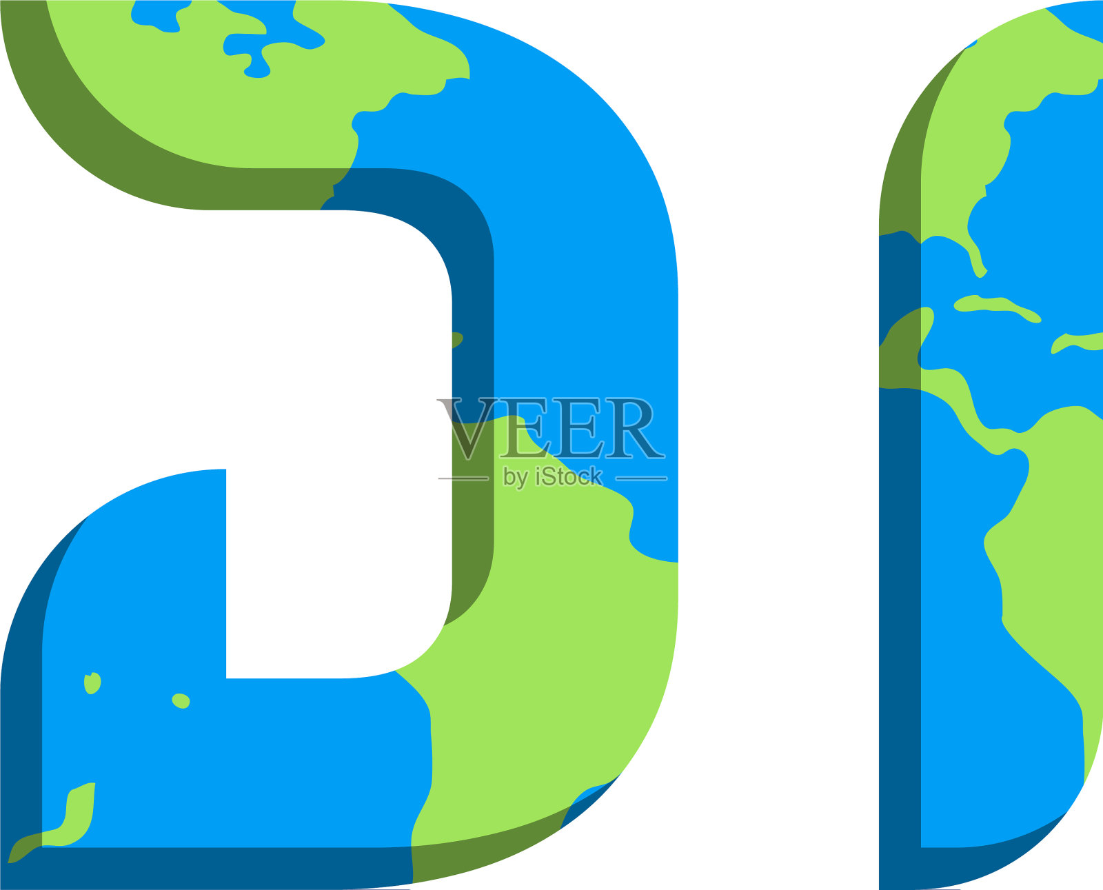 最初的di标志设计与世界地图风格的标志插画图片素材