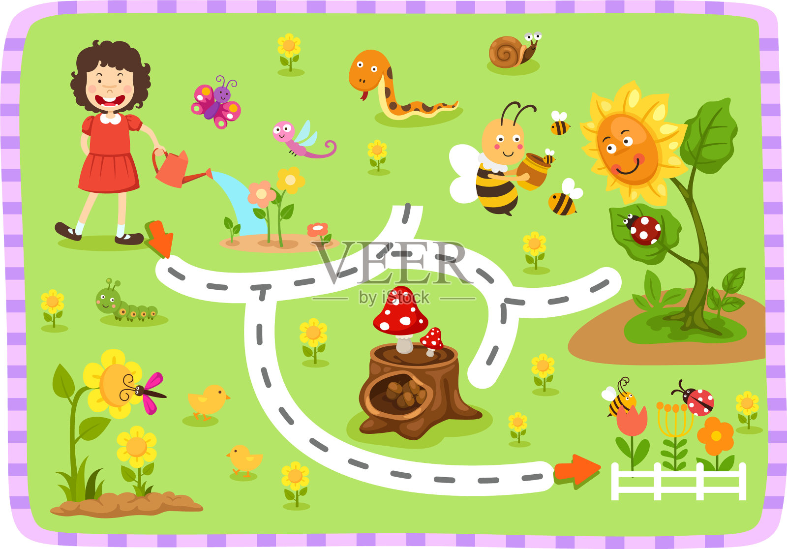 儿童益智迷宫游戏设计元素图片