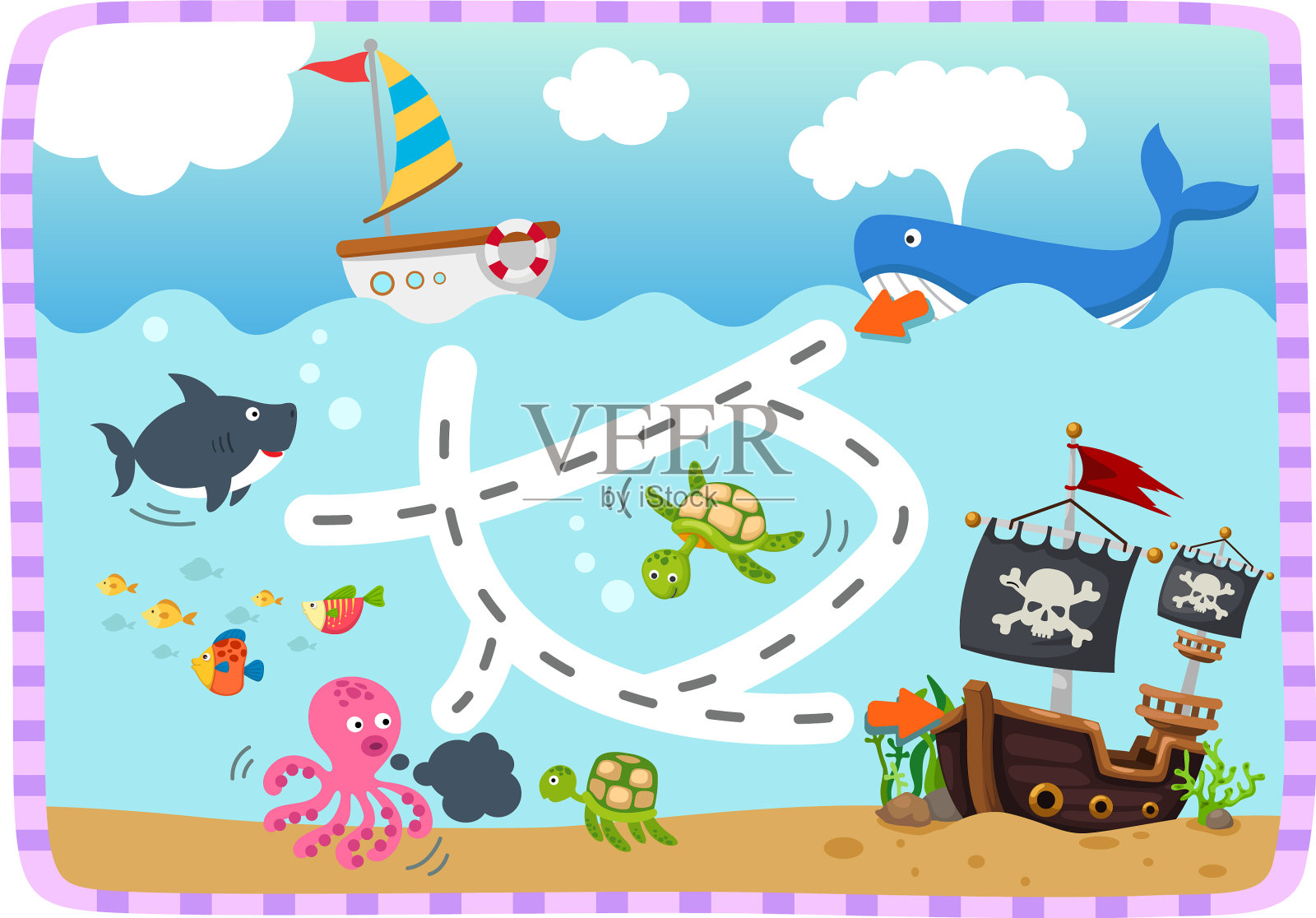 儿童益智迷宫游戏设计元素图片