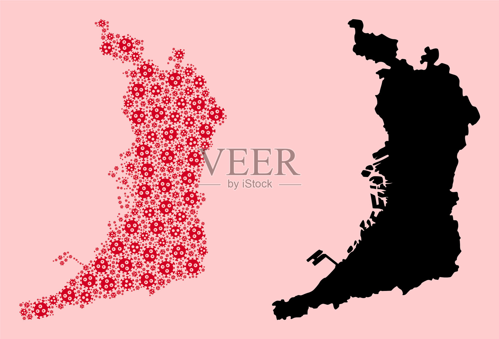 大阪府冠状病毒马赛克地图插画图片素材
