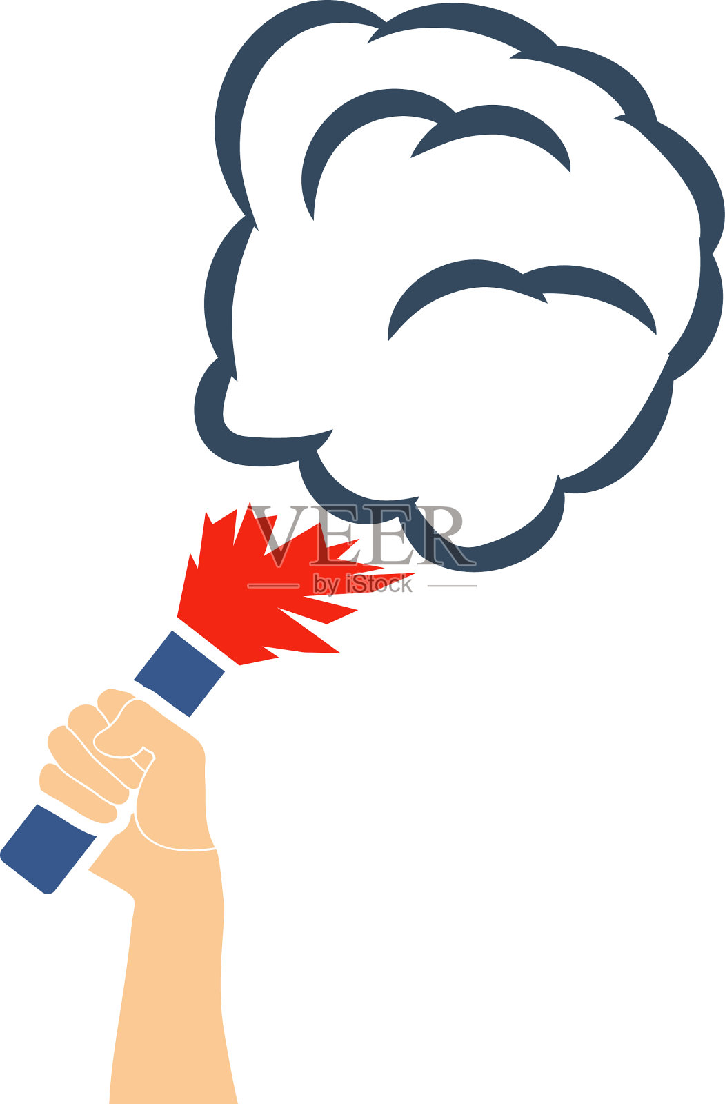 球迷手握燃烧的剥皮者设计元素图片