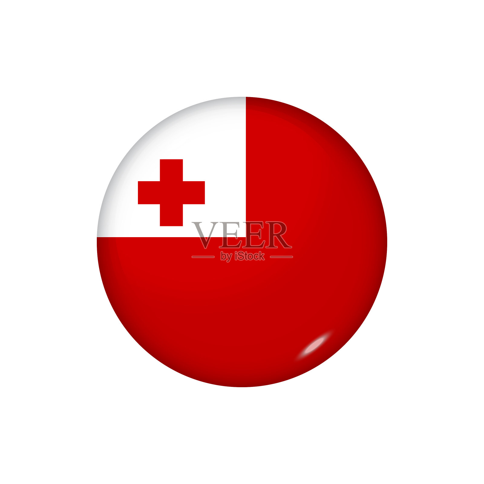 圆旗汤加按钮图标光滑的徽章设计元素图片