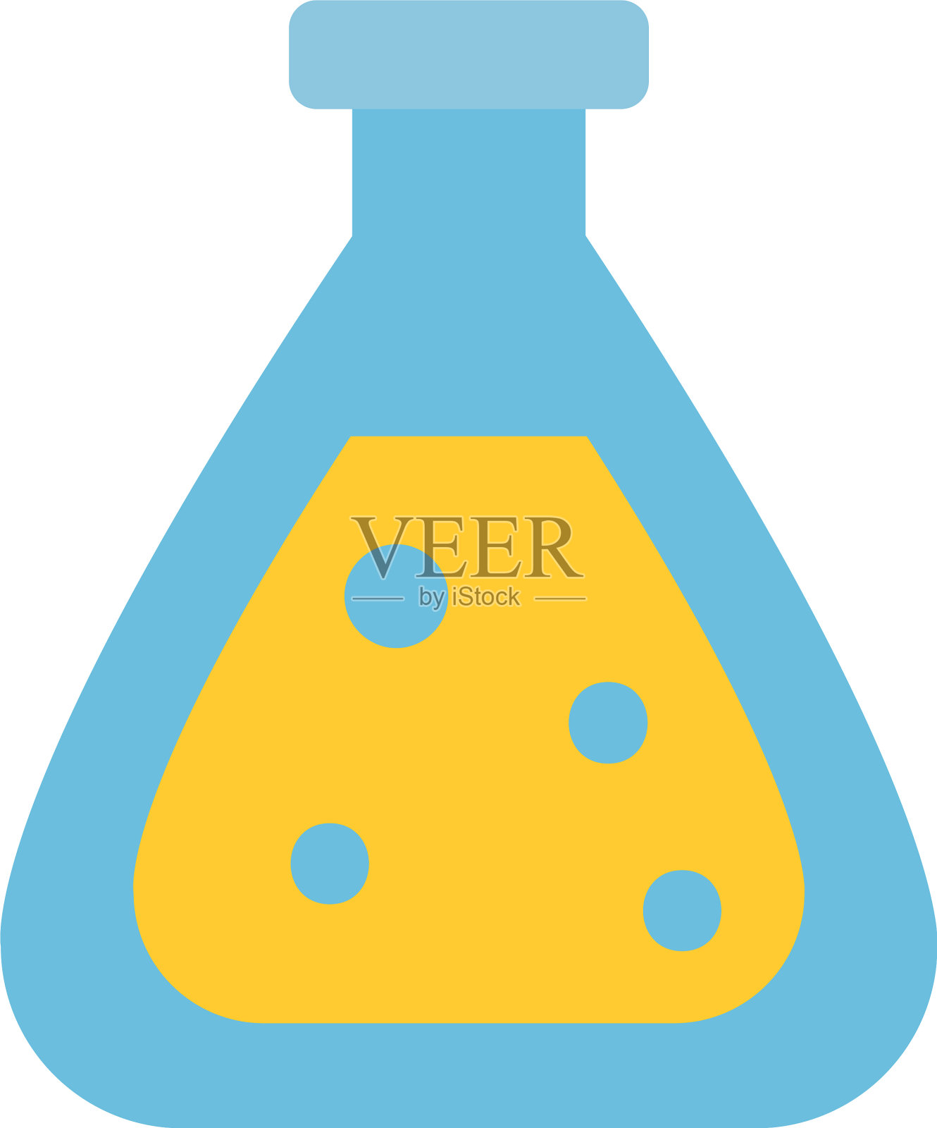化学烧瓶图标平坦风格设计元素图片