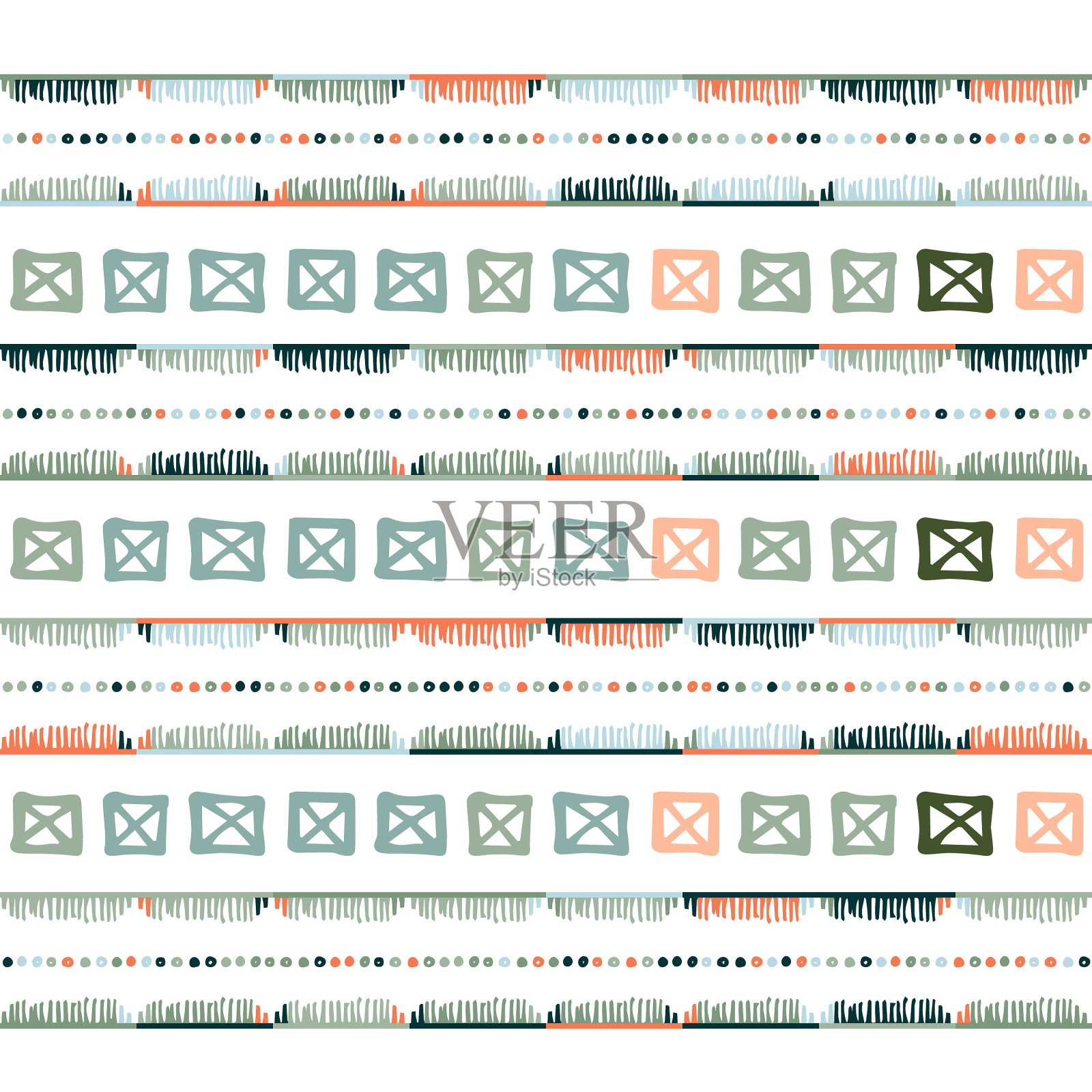 苗圃几何纹路花纹波尔卡插画图片素材