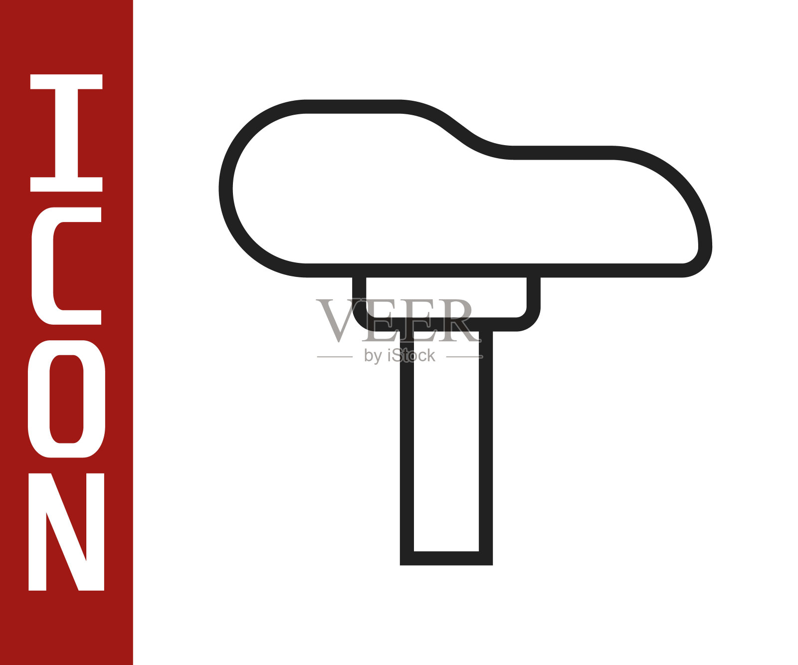 黑色线自行车座位图标孤立的白色背景。鞍座。向量图标素材