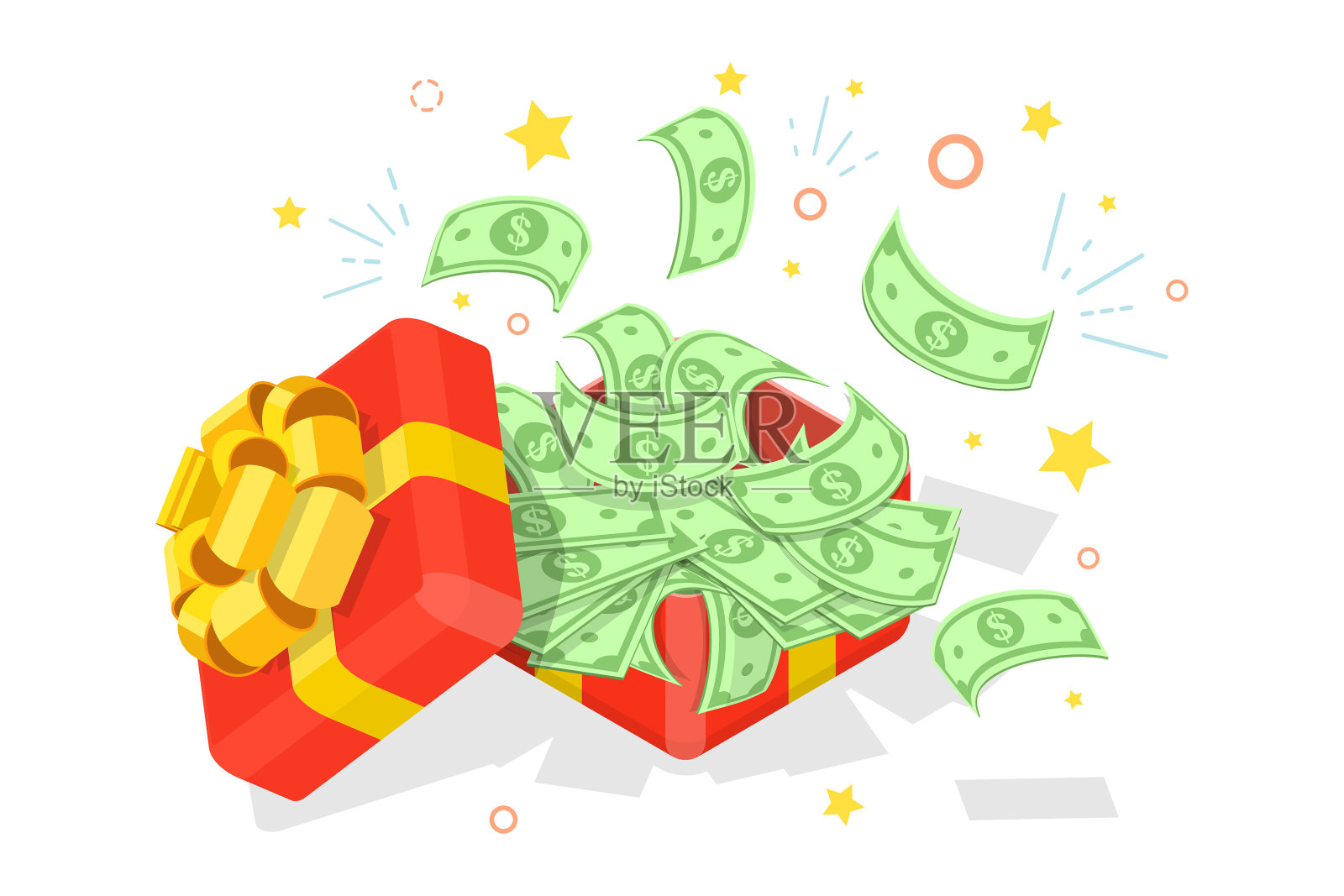 3d等距打开礼盒插画图片素材