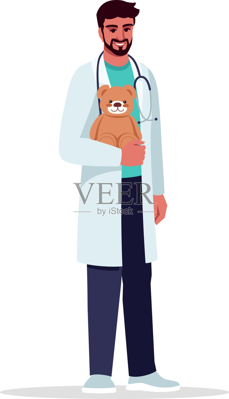 儿科医师半平RGB色设计元素图片