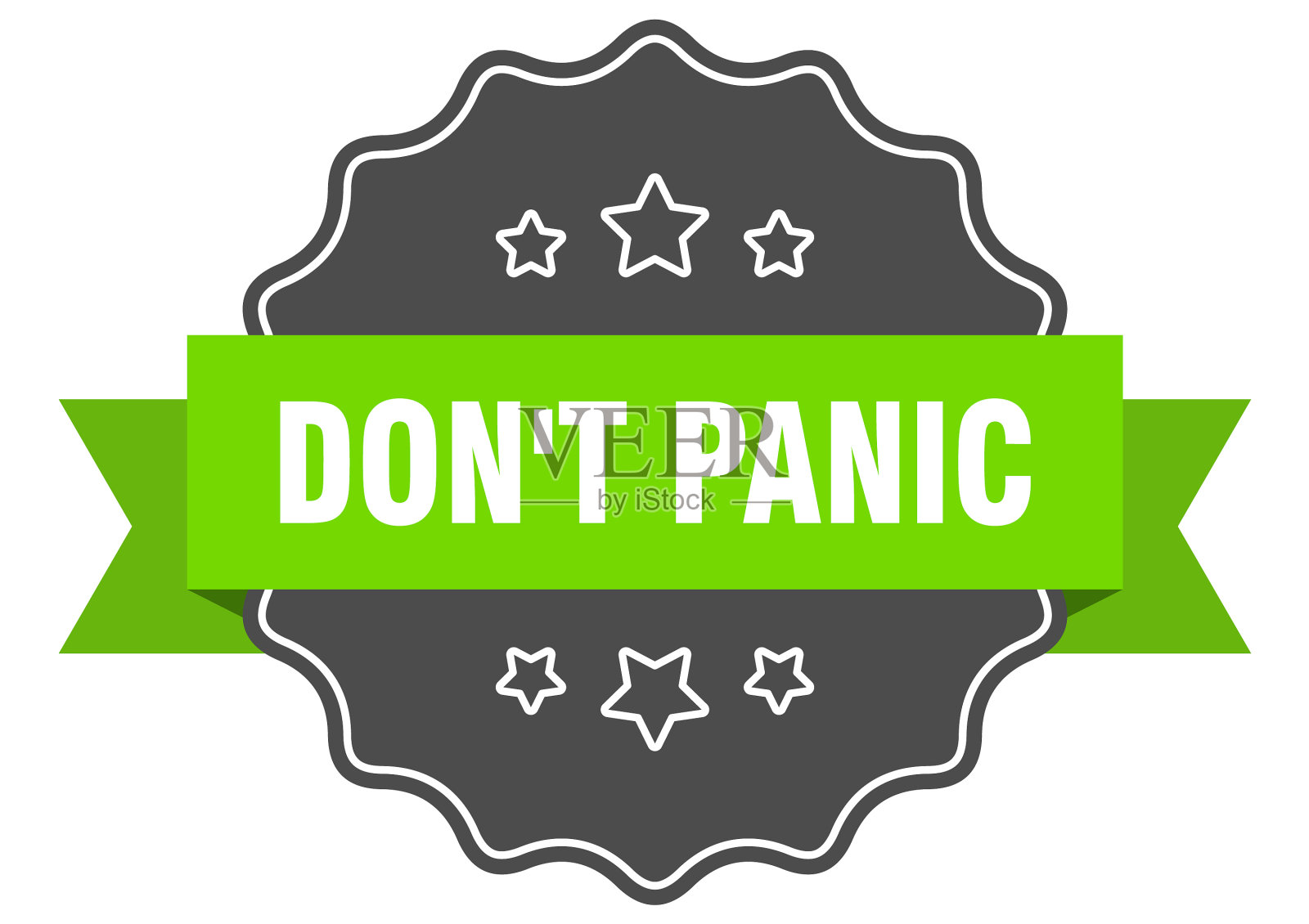 不要恐慌标签不要恐慌隔离密封贴纸插画图片素材