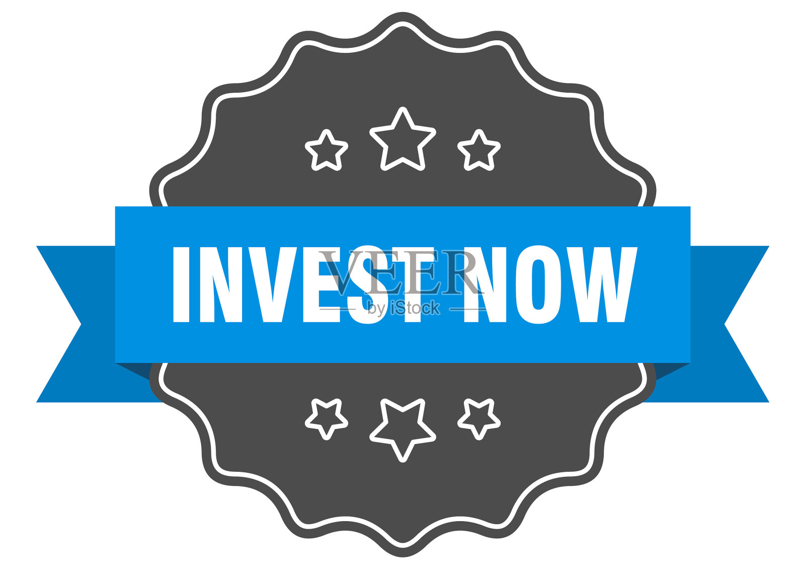 现在投资标签，现在投资隔离密封贴纸插画图片素材