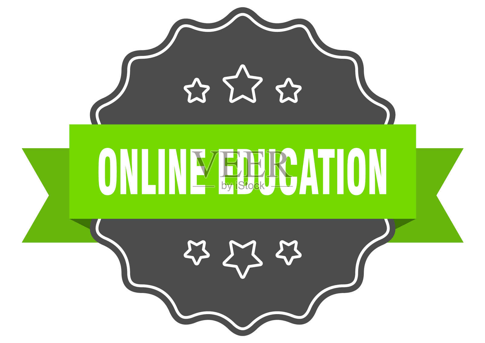 在线教育给在线教育贴上孤立的标签插画图片素材