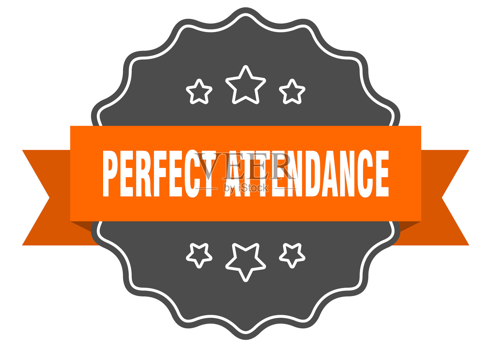 完美出勤标签完美出勤插画图片素材