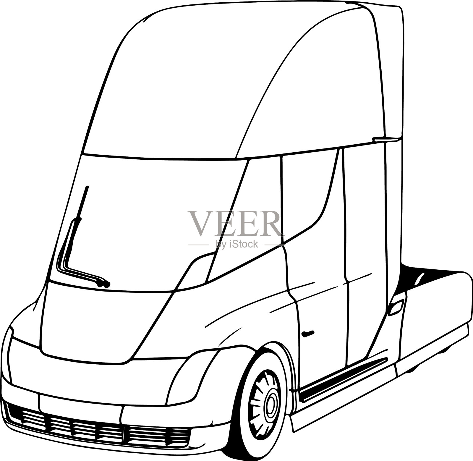 画一辆现代卡车设计元素图片