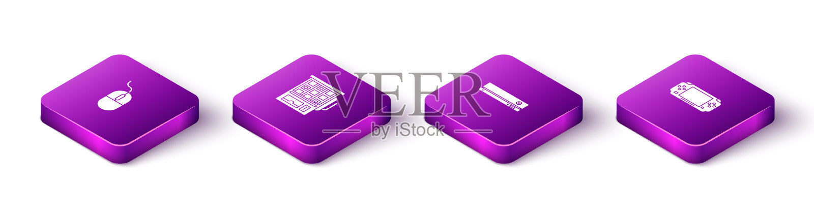 设置电脑鼠标等距老虎机视频图标素材