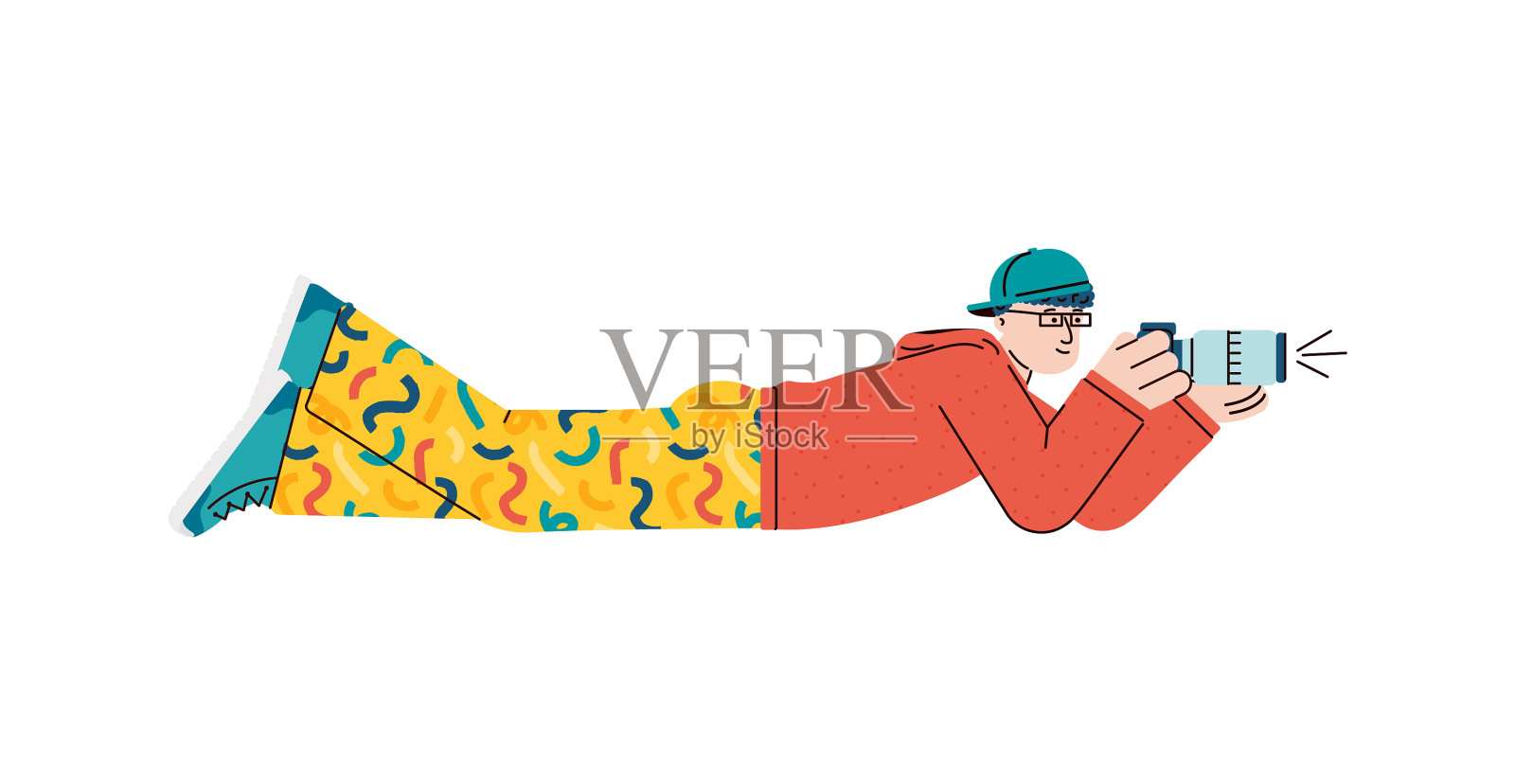 记者摄影师撒谎，使照片平设计元素图片