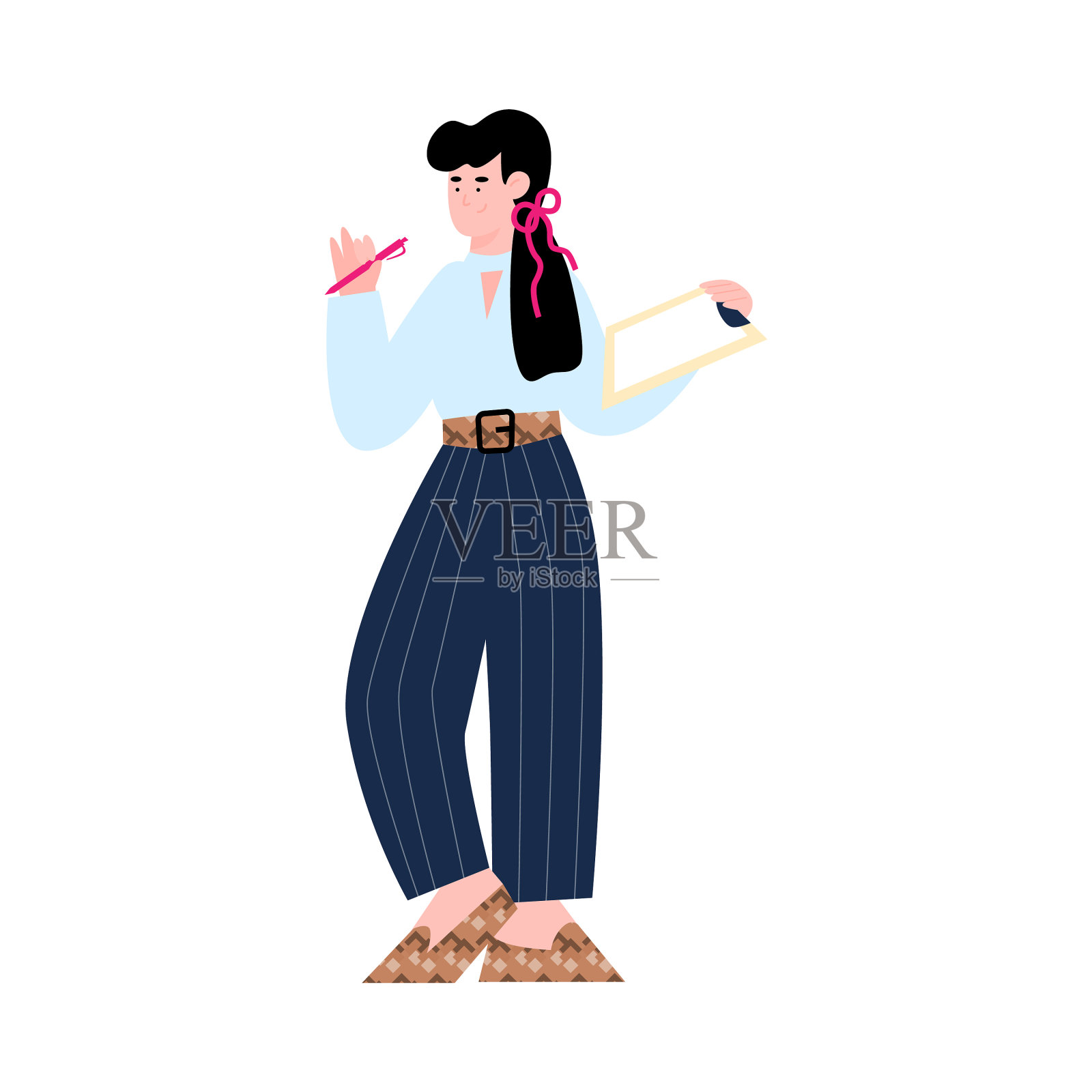 人力资源经理寻找新员工的平面漫画设计元素图片