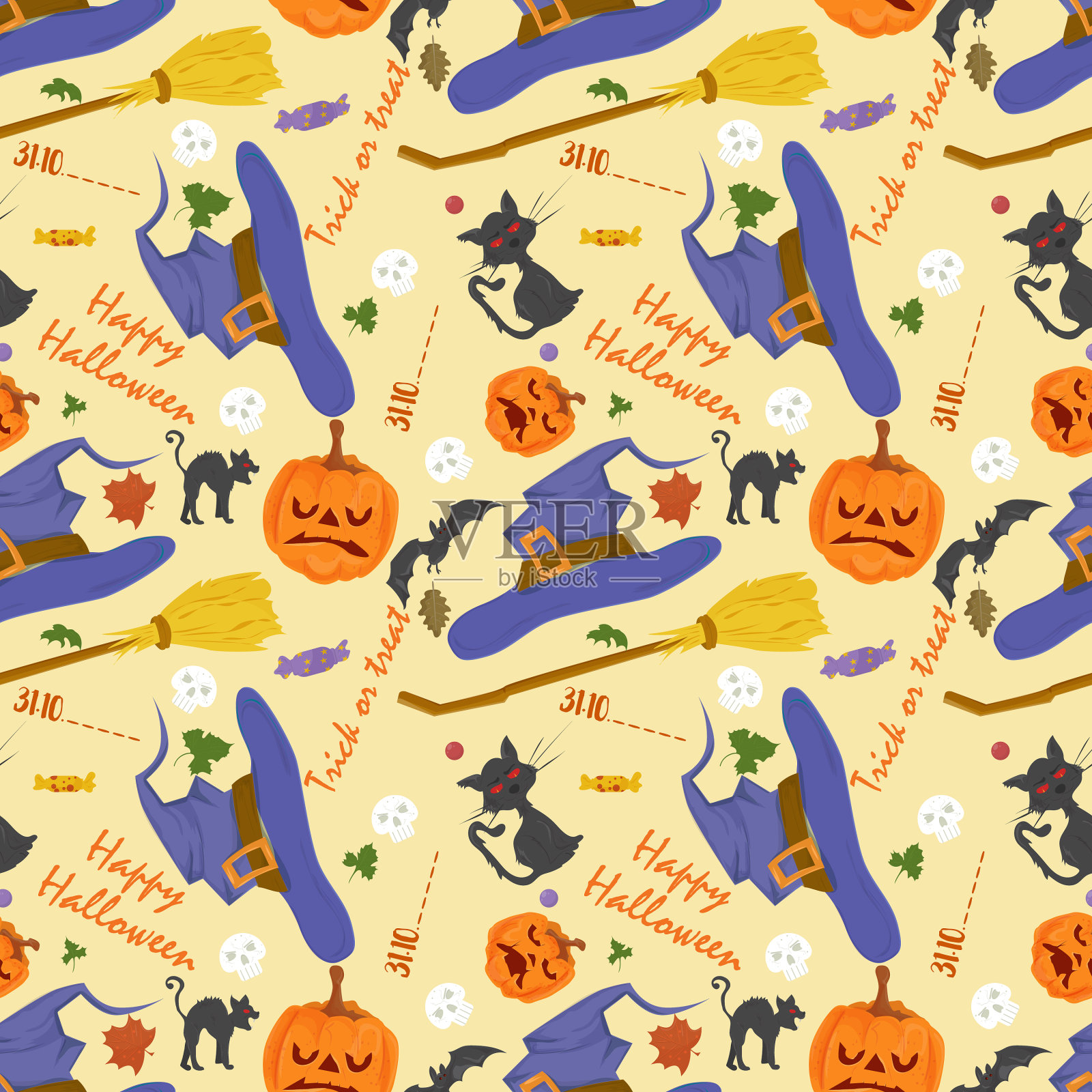 无缝模式的节日设计所有圣徒插画图片素材