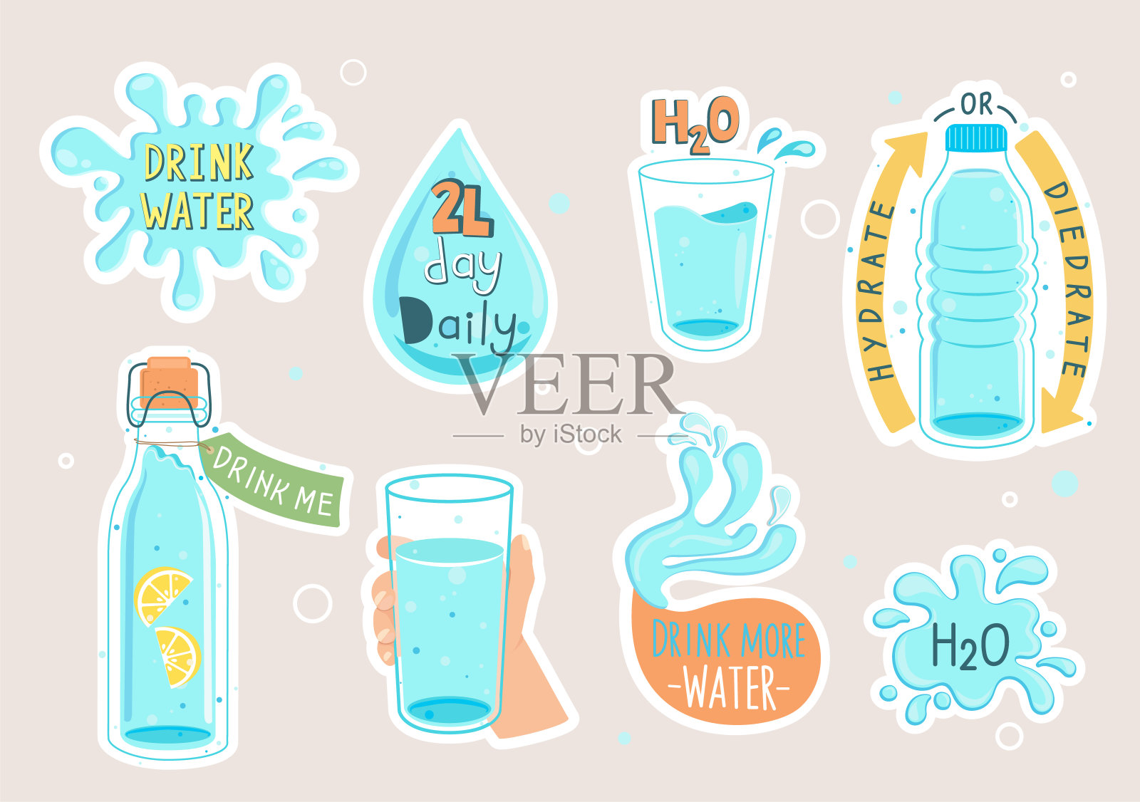 流水集、贴纸集、图标集。设计元素图片