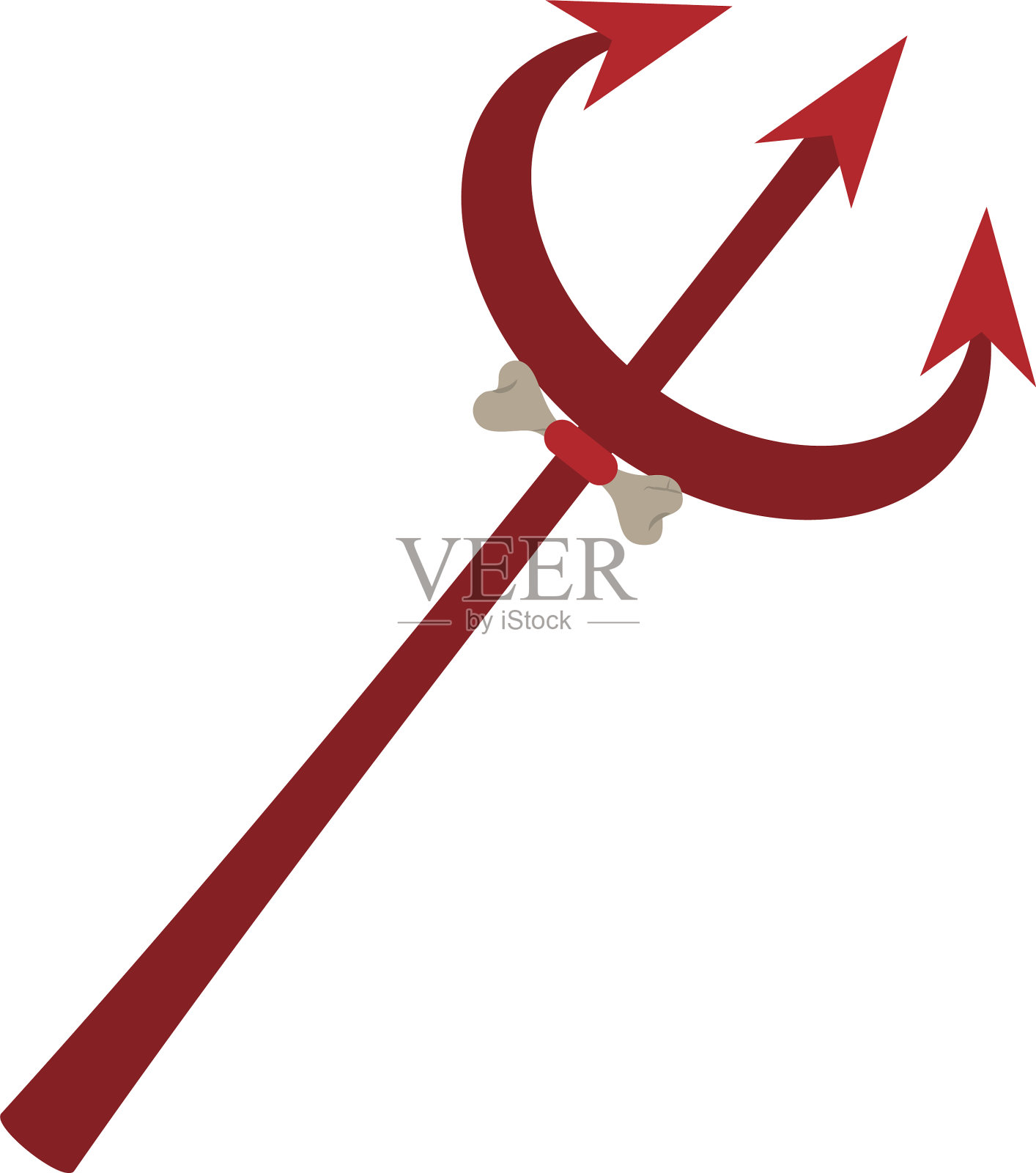 万圣节魔鬼叉用骨头恶作剧还是设计元素图片