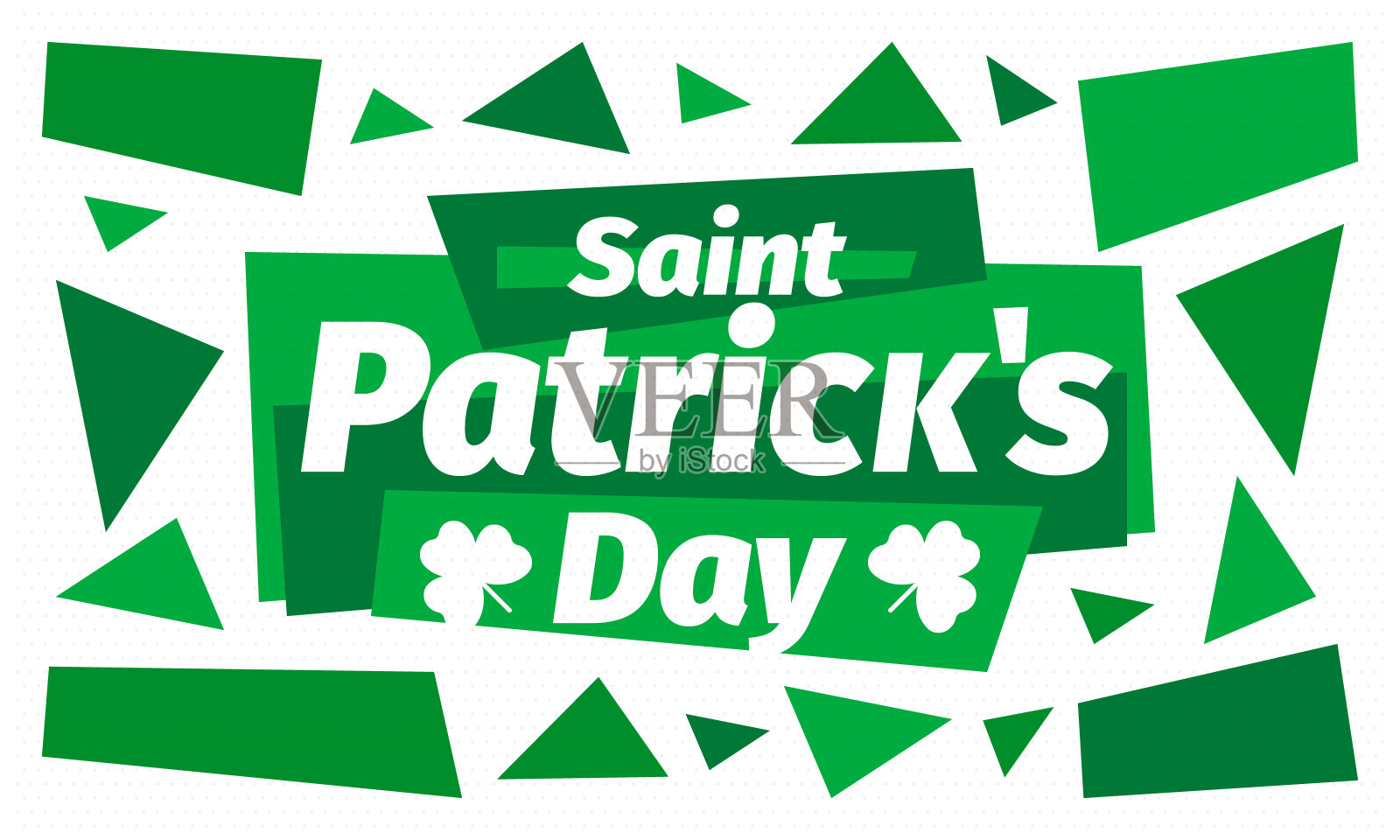 圣帕特里克节快乐。传统的爱尔兰的节日。每年3月17日庆祝。三叶草和三叶草叶子。绿色和橙色的政党设计。爱尔兰的颜色。海报、卡片、横幅和背景。向量插画图片素材