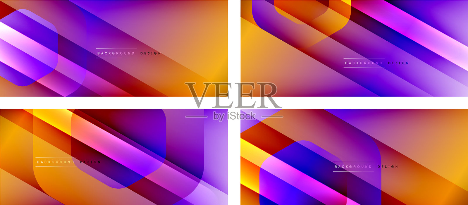 设置六边形几何形状和流体插画图片素材