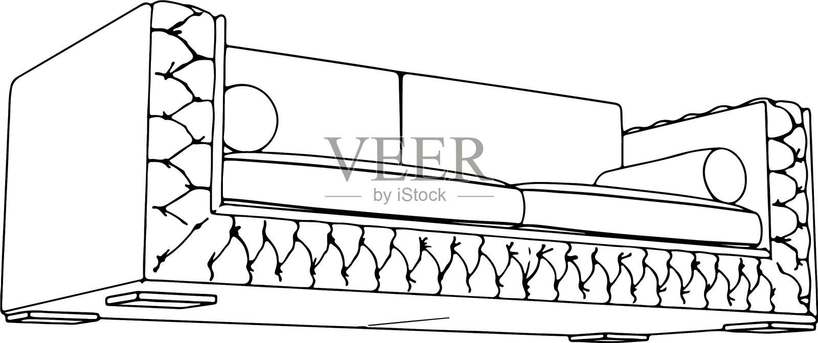在白色背景上画沙发设计元素图片