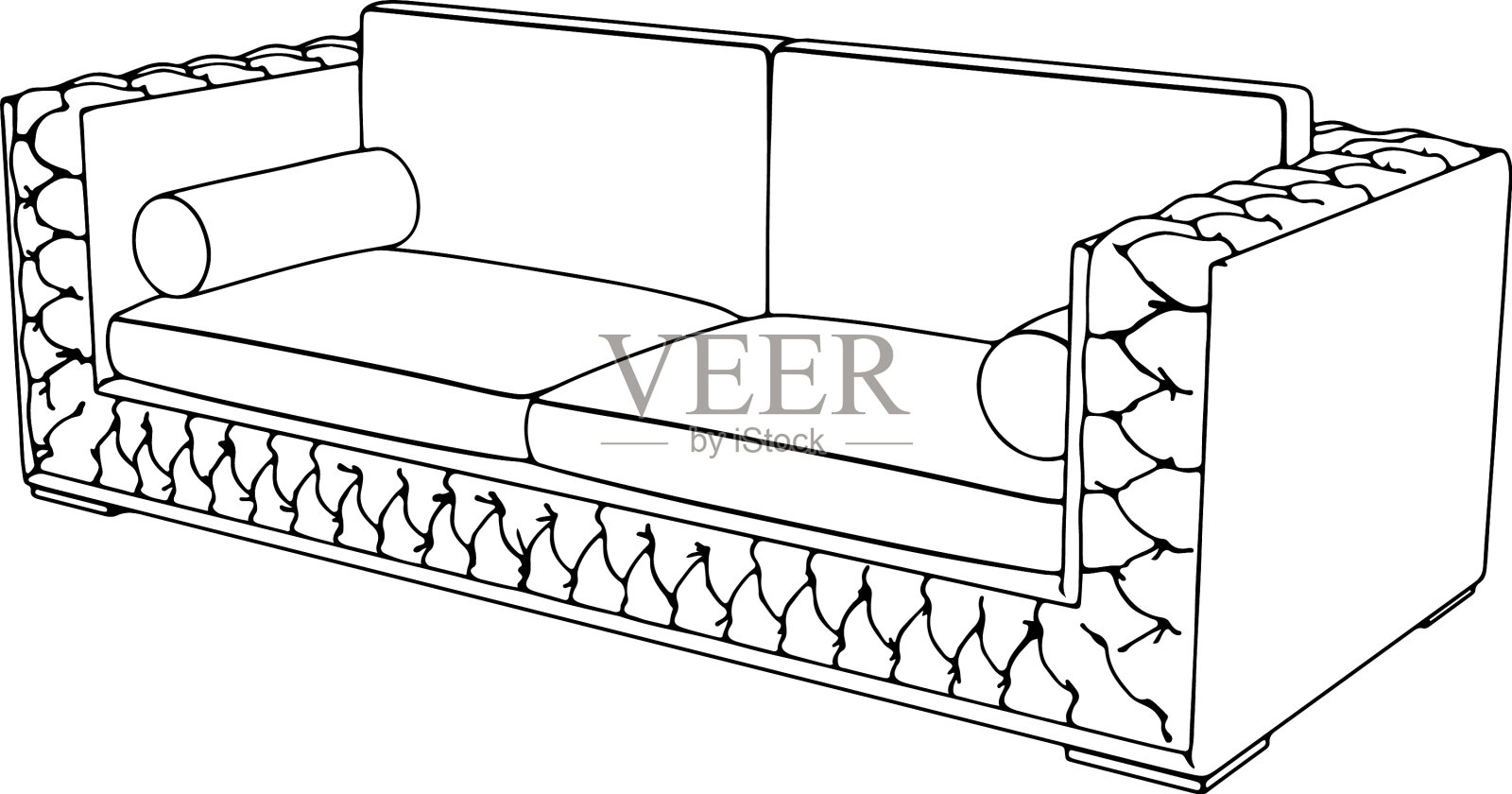 在白色背景上画沙发设计元素图片