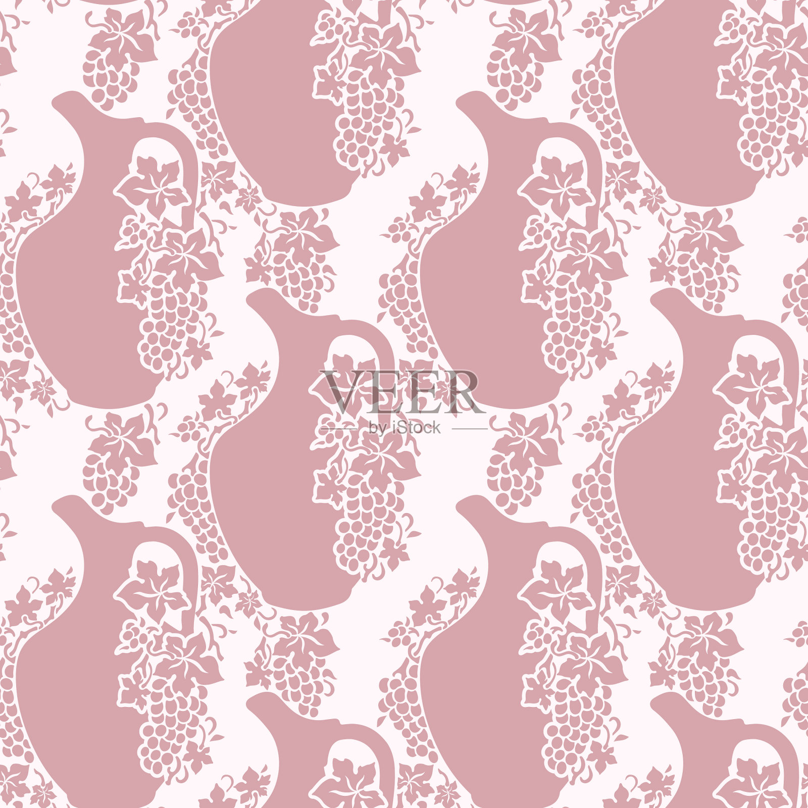 经典精致无缝葡萄图案插画图片素材