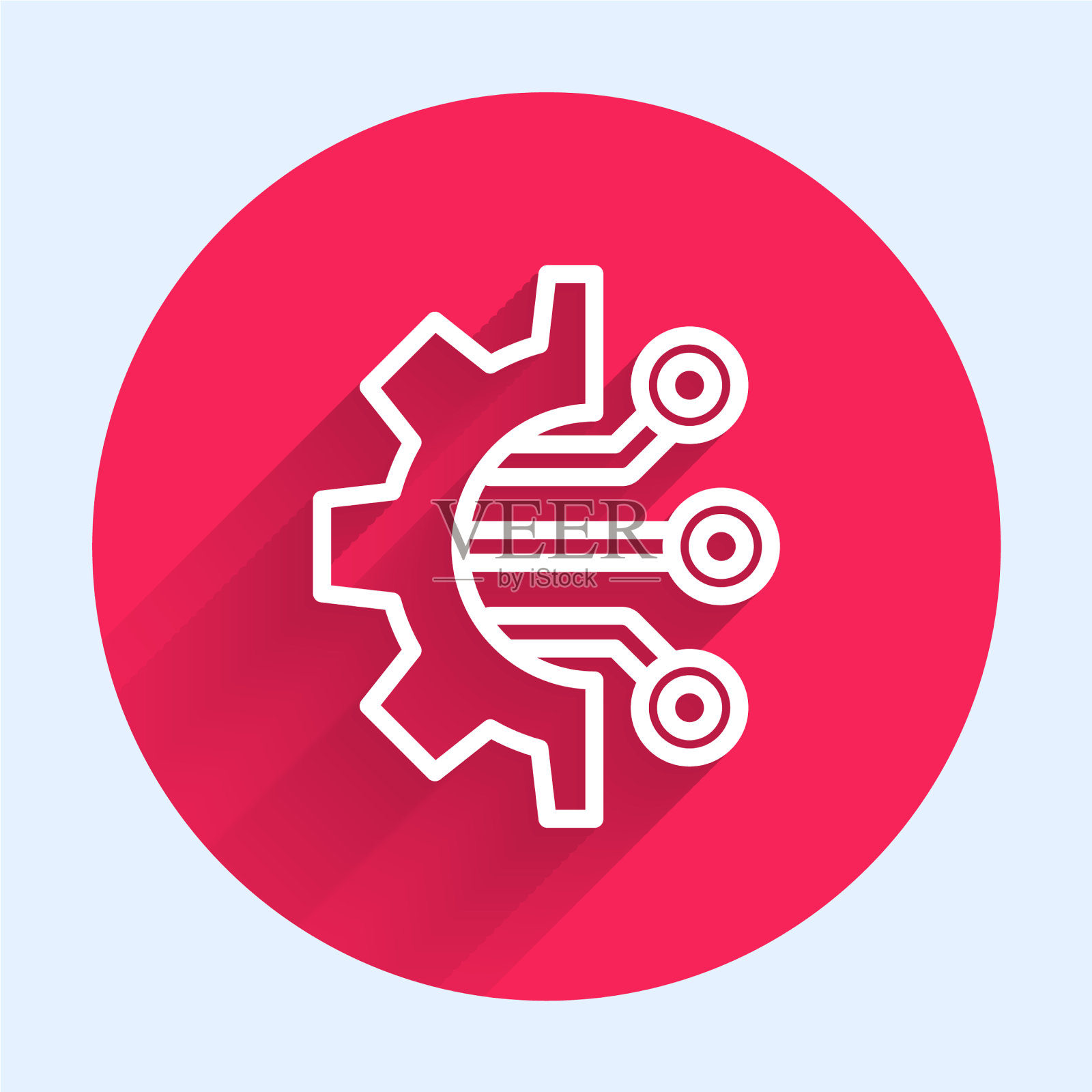 白线算法图标隔离用长插画图片素材