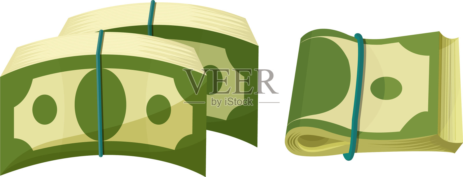 绿色钞票或钱币套插画图片素材