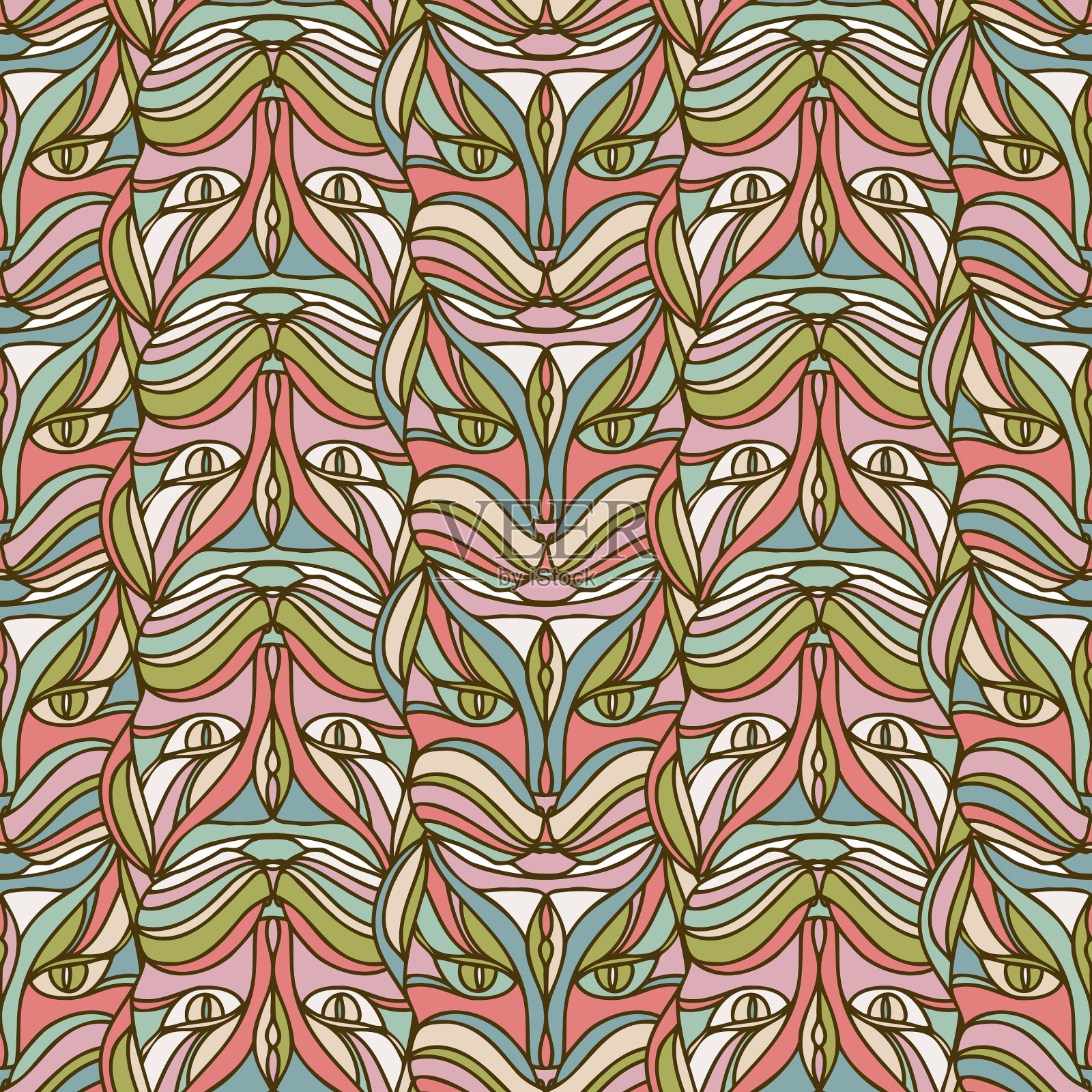 无缝彩色图案设计内衬插画图片素材