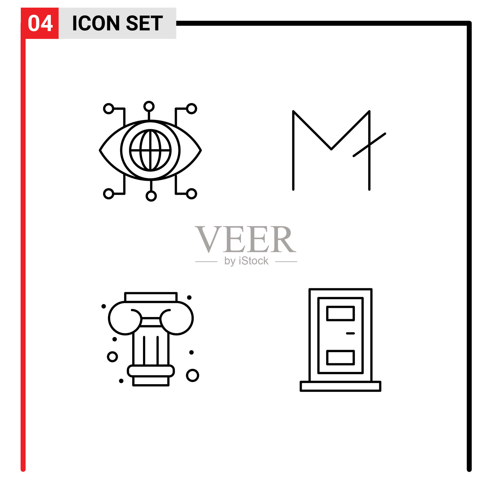 设置4填充线平面颜色的网格数据插画图片素材