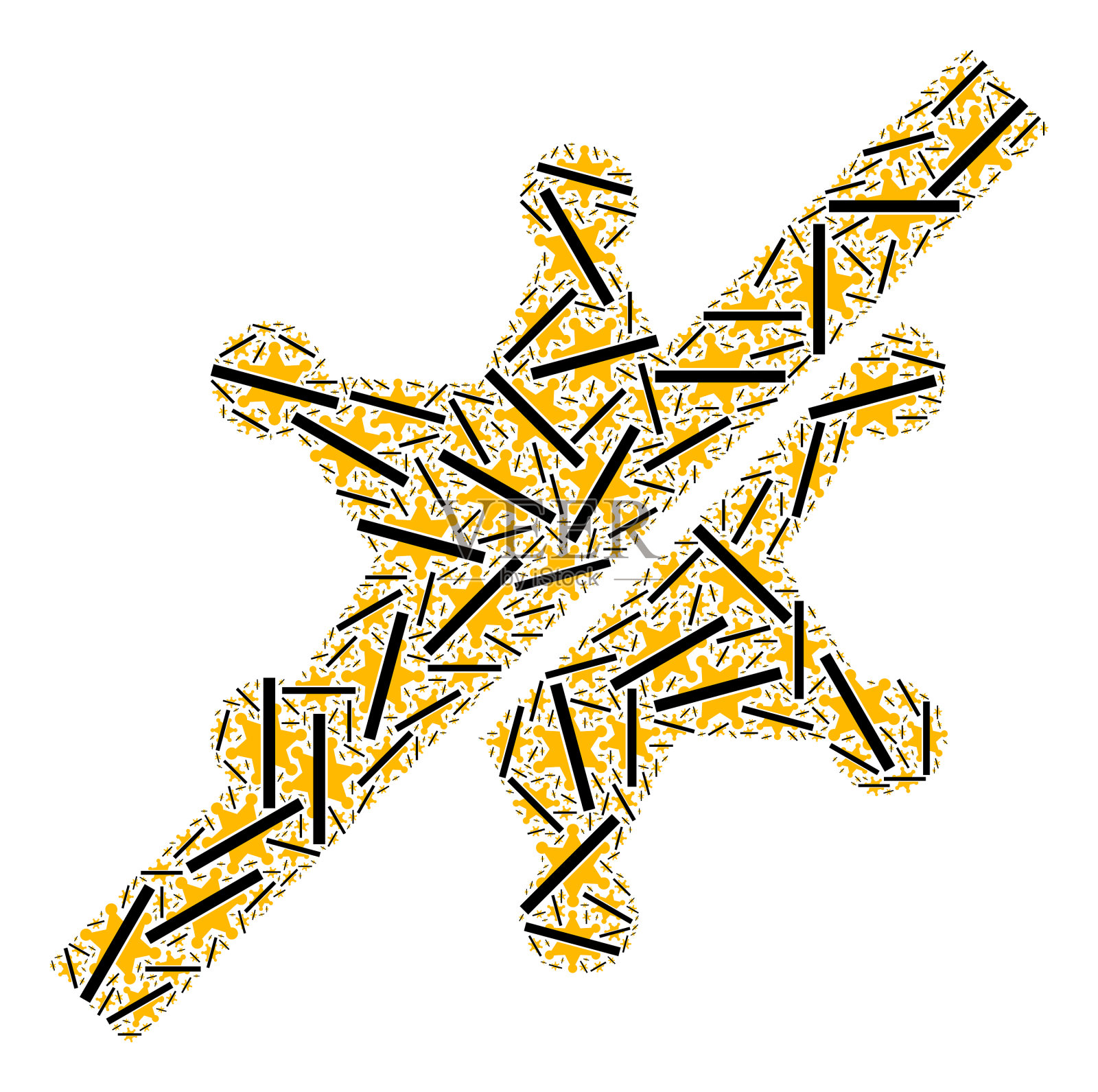 禁地警长星分形拼贴的插画图片素材