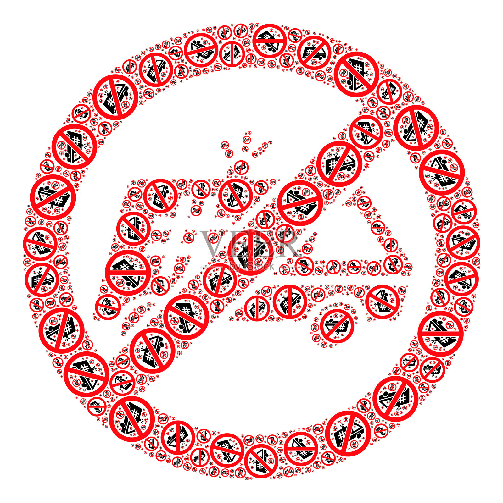 停监狱警车分形拼贴停监狱插画图片素材