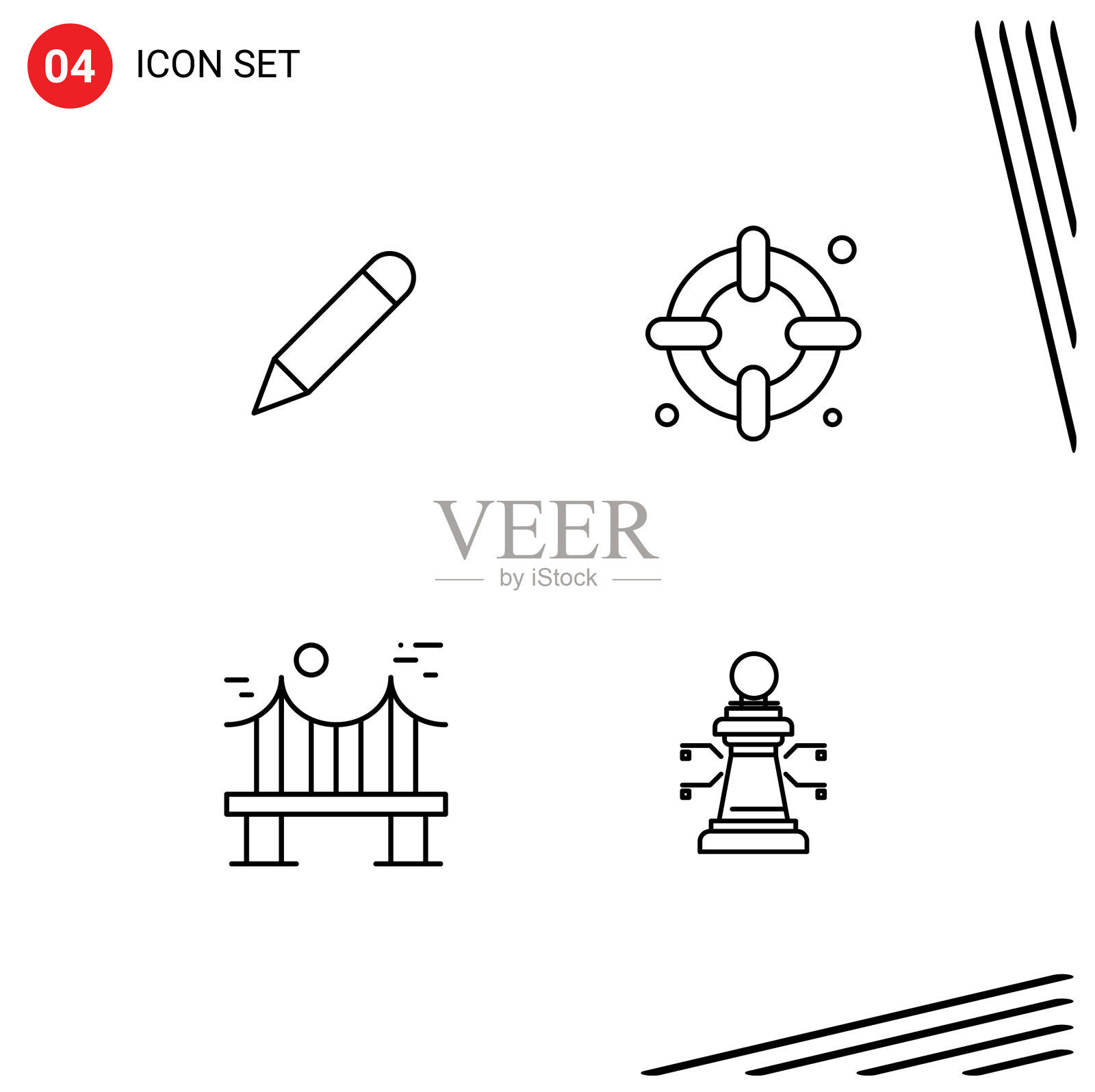 设置4商业填充线平面颜色包插画图片素材