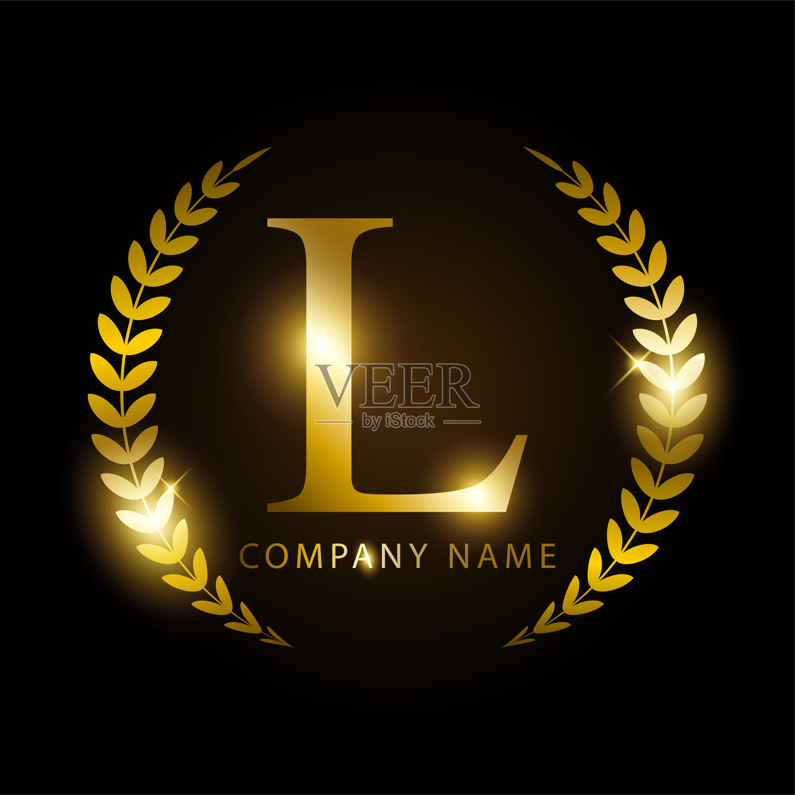 奢侈的黄金字母L为优质品牌身份或标签设计元素图片