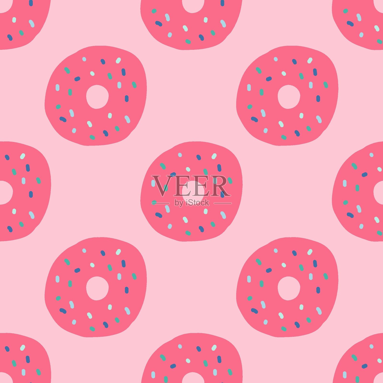 甜甜圈无缝重复矢量模式设计元素图片
