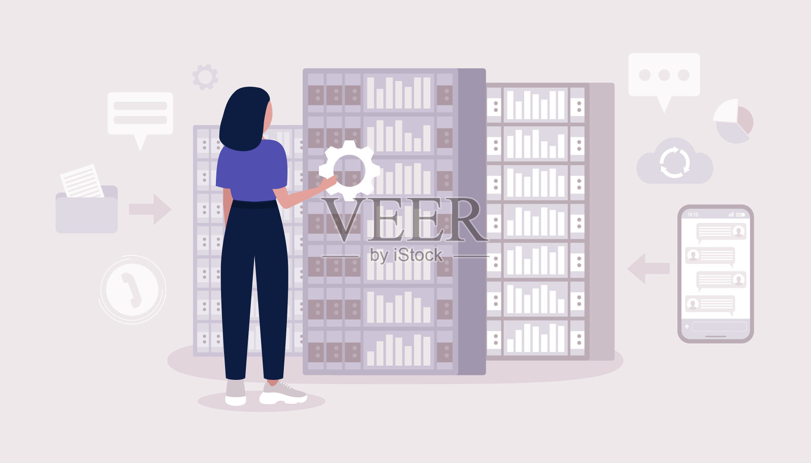 数据处理中心插画图片素材