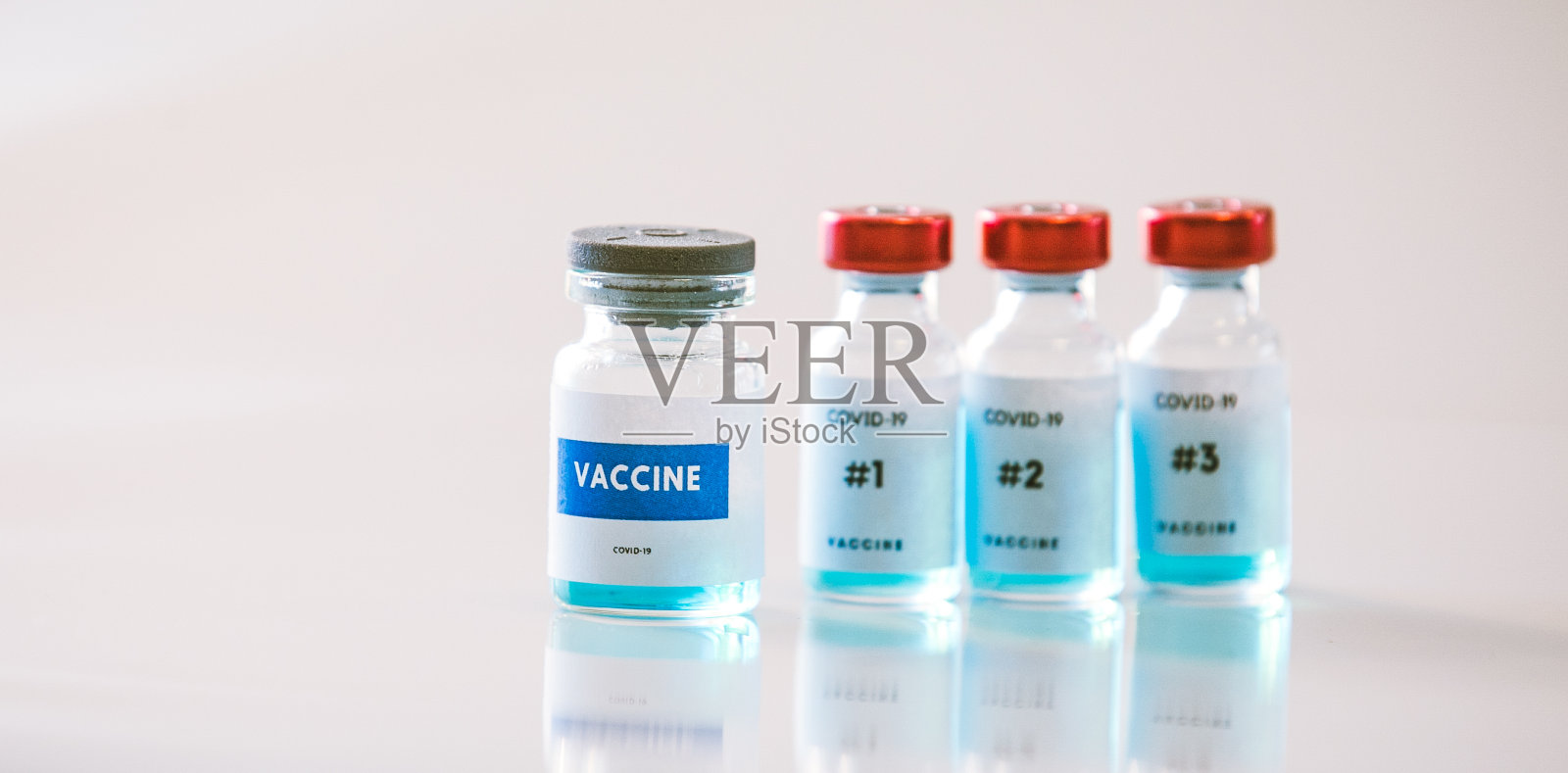 Covid - 19疫苗瓶医学背景照片摄影图片