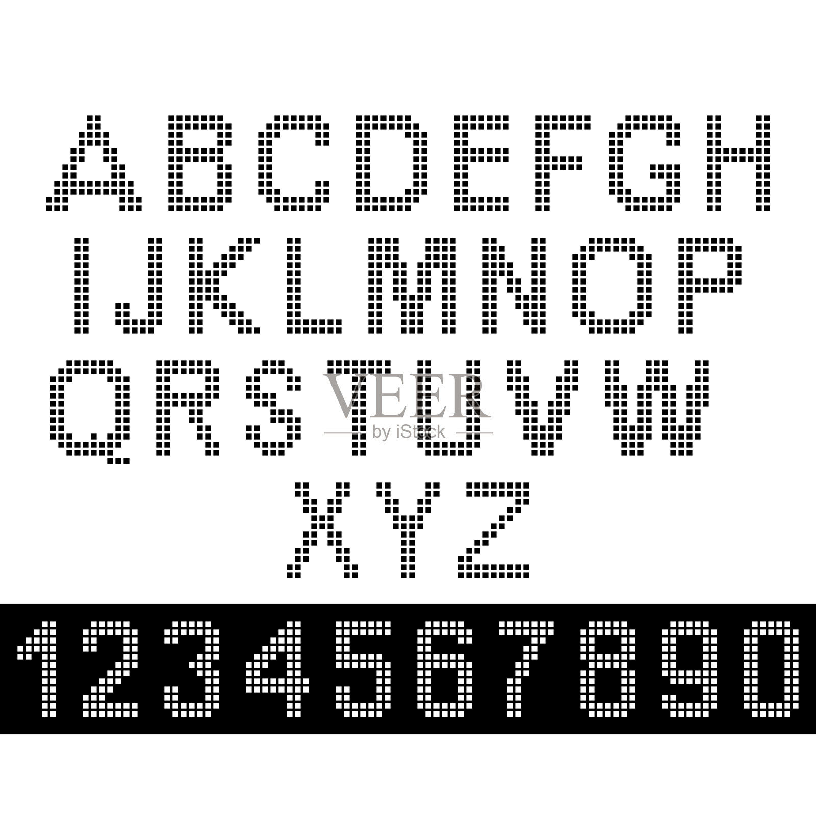 大写像素字母和数字插画图片素材