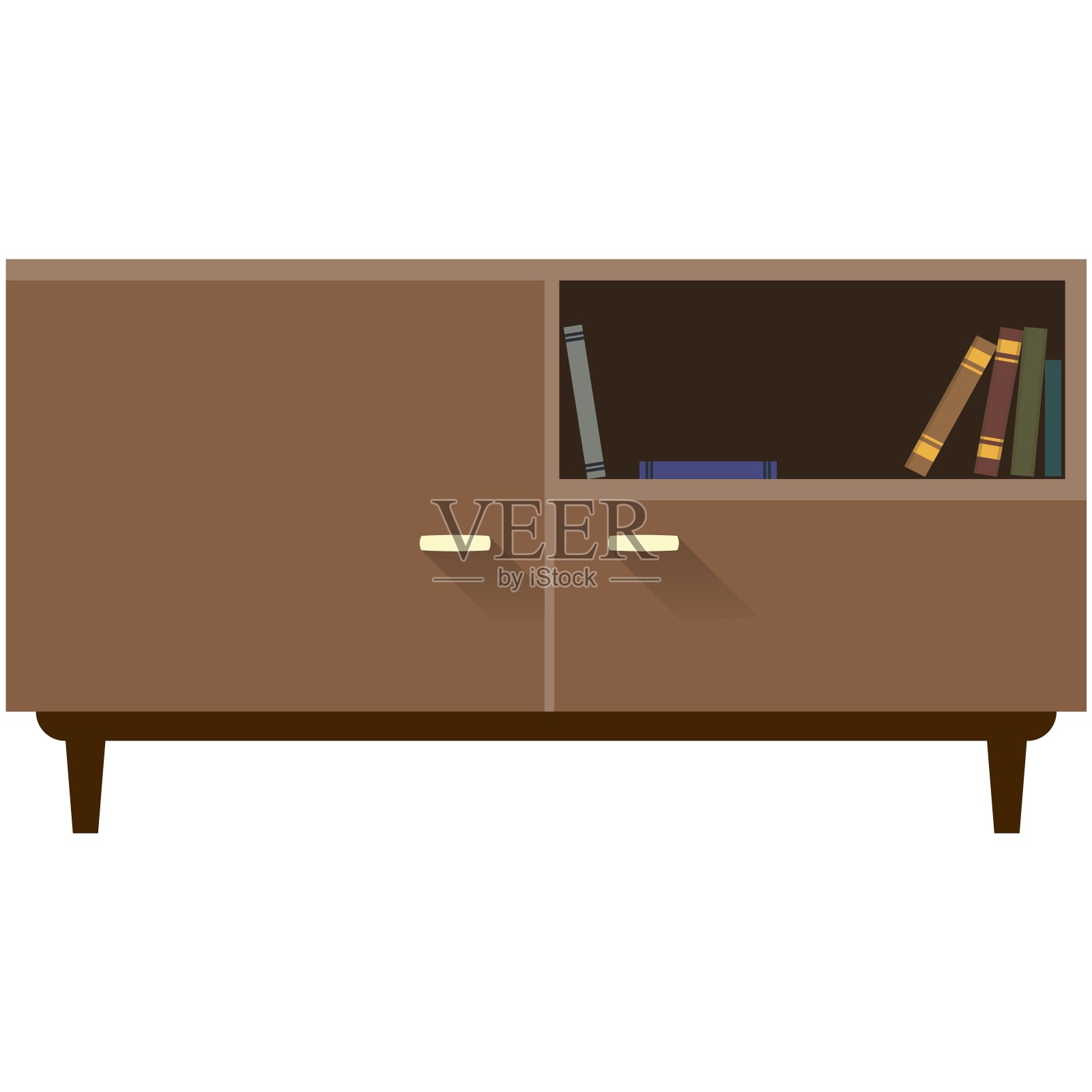 书柜向量室内部隔离白色设计元素图片