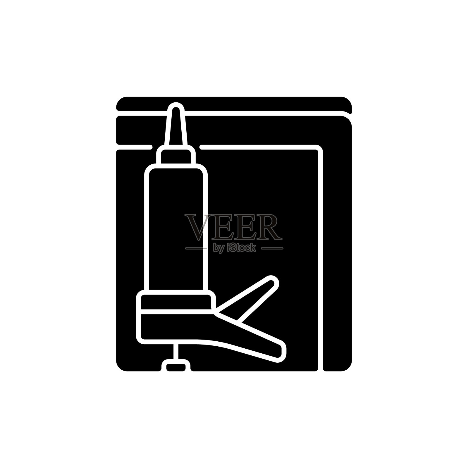 窗户隔热黑色字形图标图标素材