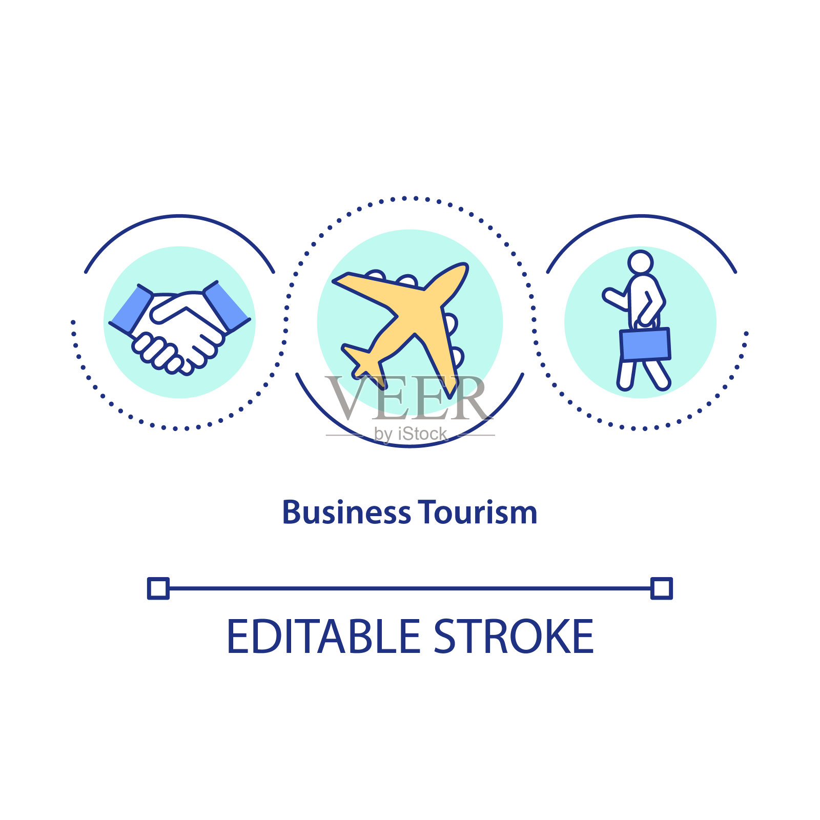 商务旅游概念图标插画图片素材