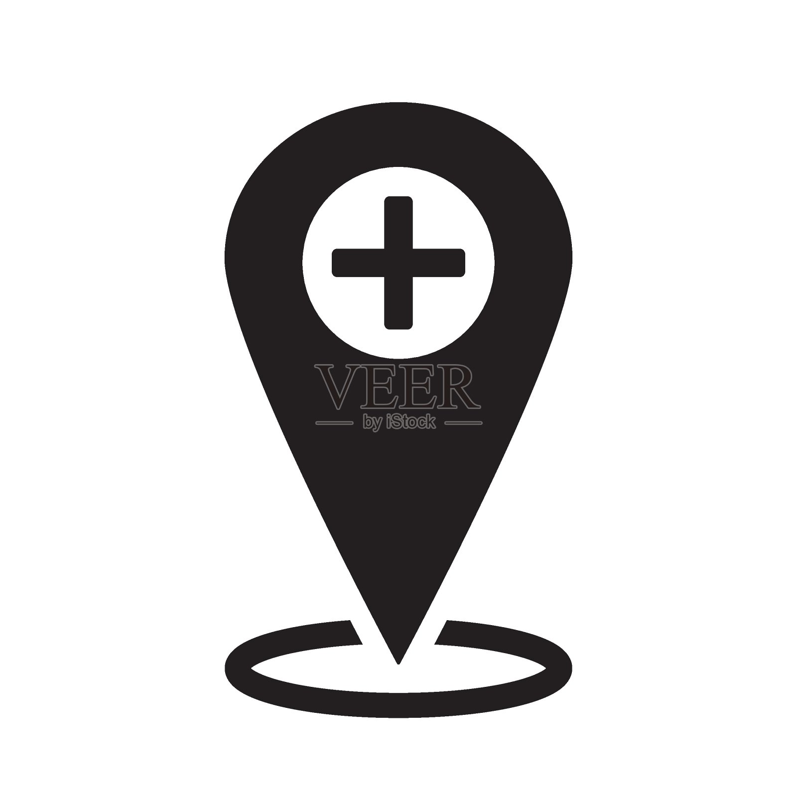 医院位置符号，医疗图标插画图片素材