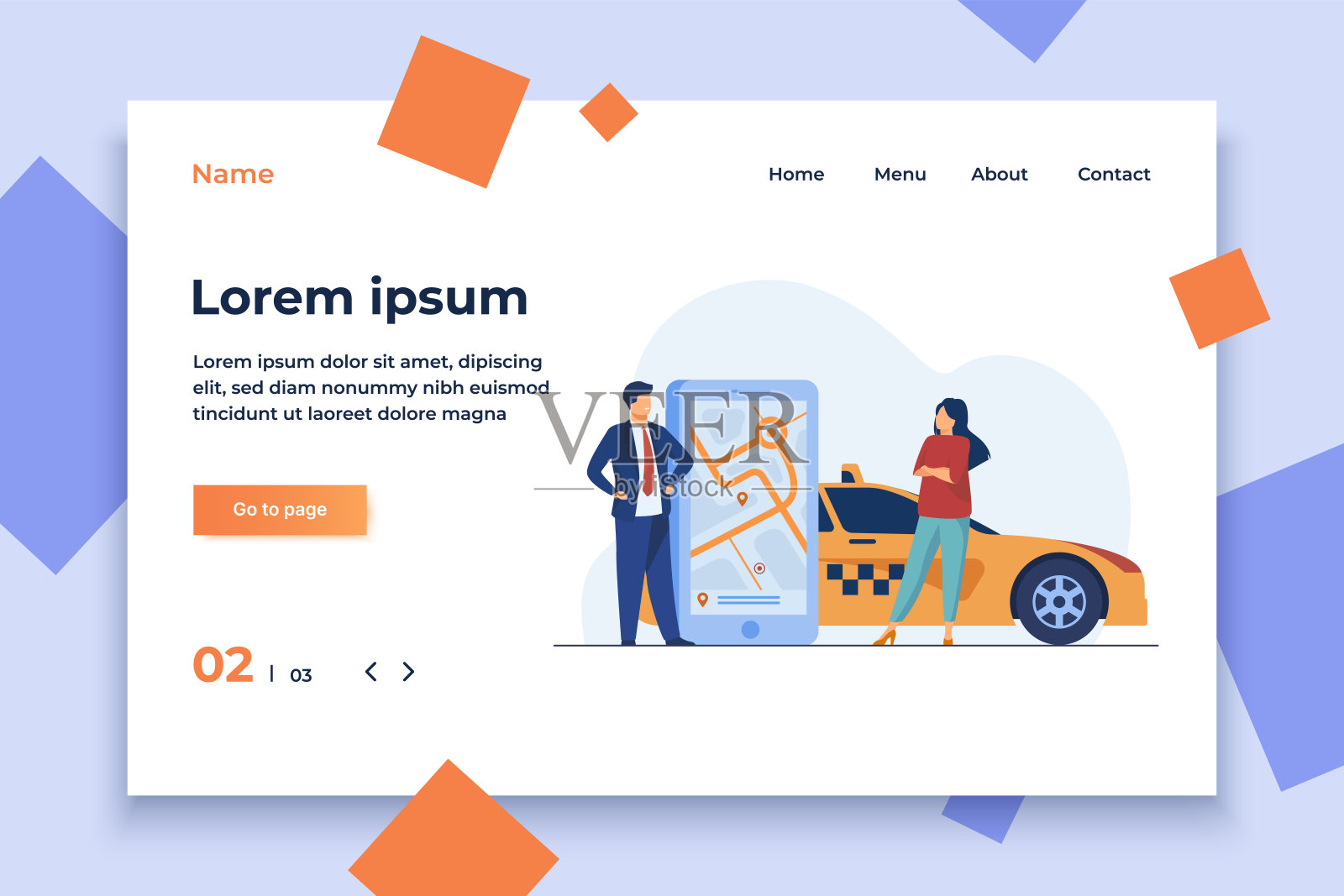 人们使用位置应用程序，叫出租车插画图片素材