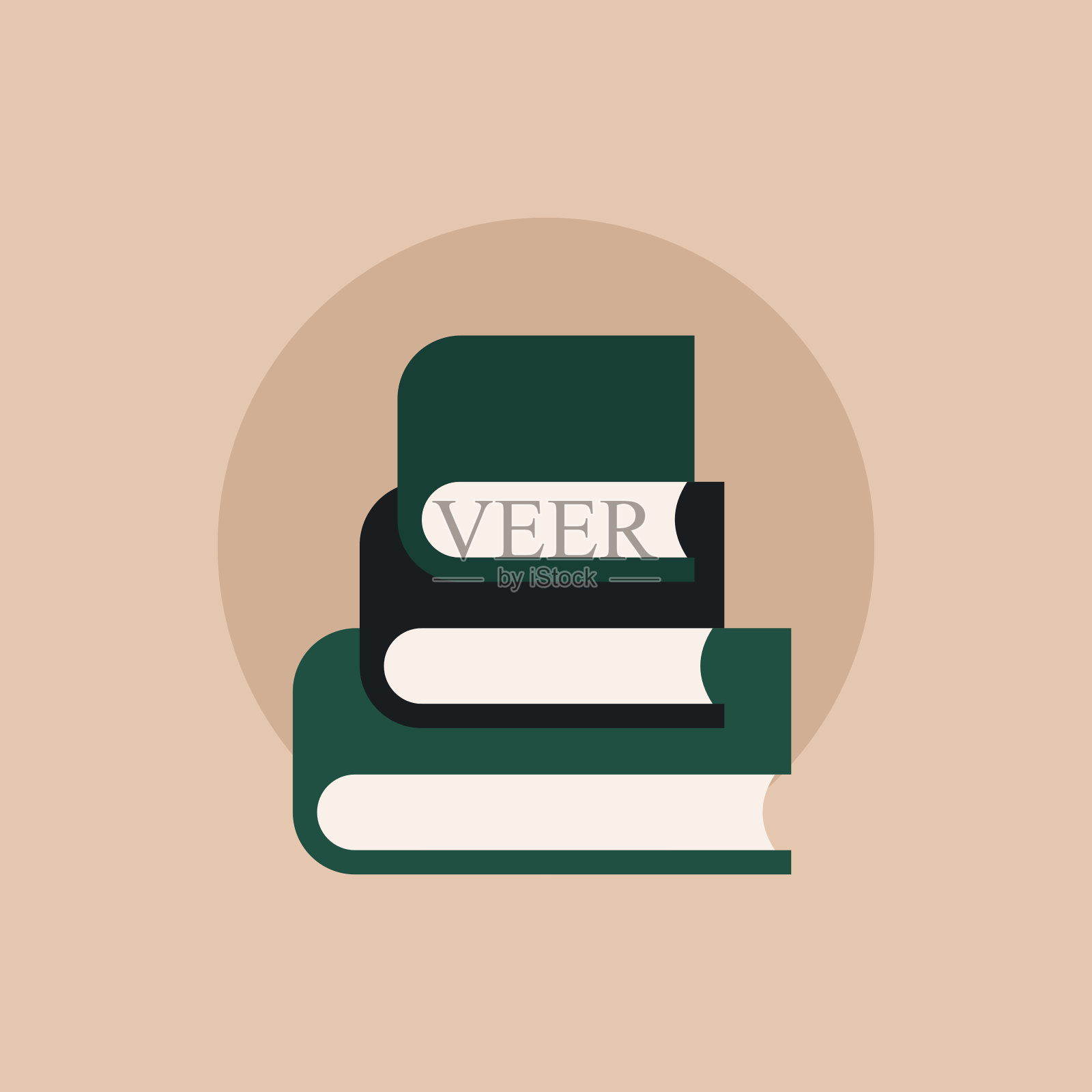 堆书。图书馆、教育和阅读观念。插画图片素材