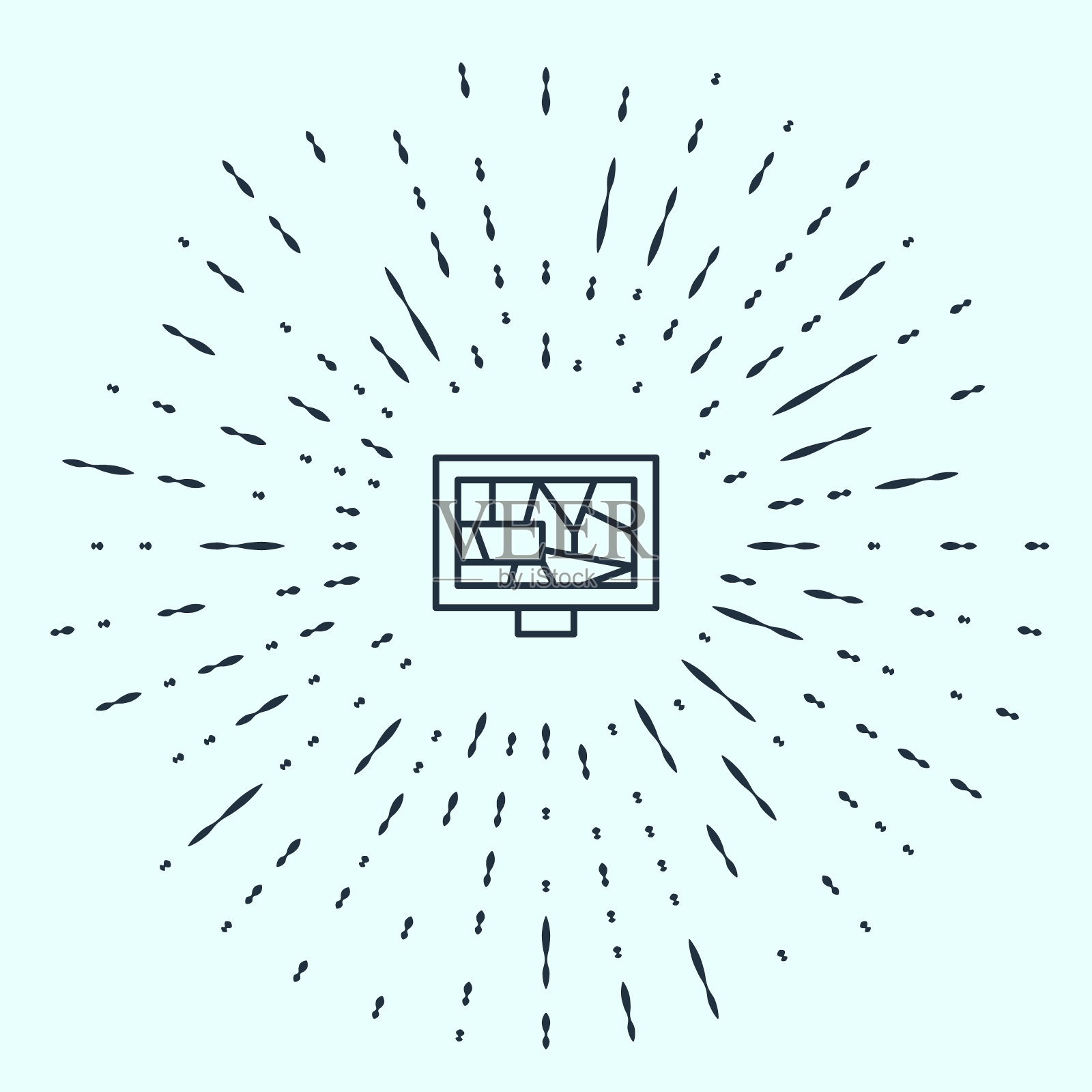 在灰色背景上孤立的图片艺术图标。抽象的圆随机点。向量插画图片素材